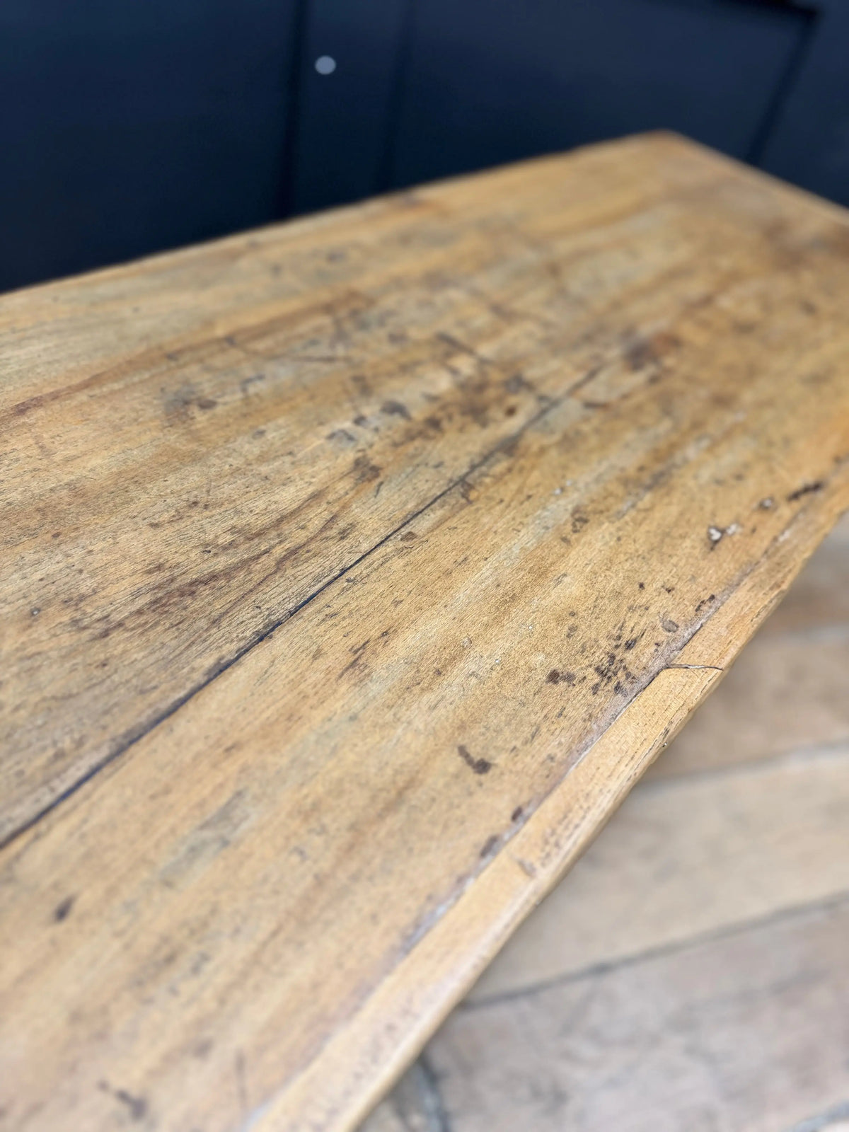 18th Century Antique Elm Blanket Chest Coffer Trunk Coffee Table Storage
