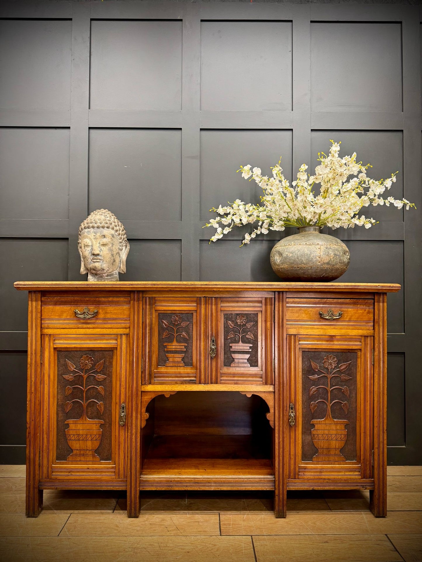 Antique Walnut Sideboard / Drawer Cabinet / Buffet Server  / Drinks Cabinet