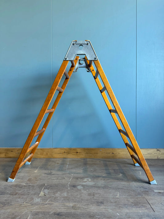 Mid Century Olympic Gymnasium Trestle Trees Wooden Gym Bars Vaulting Horse