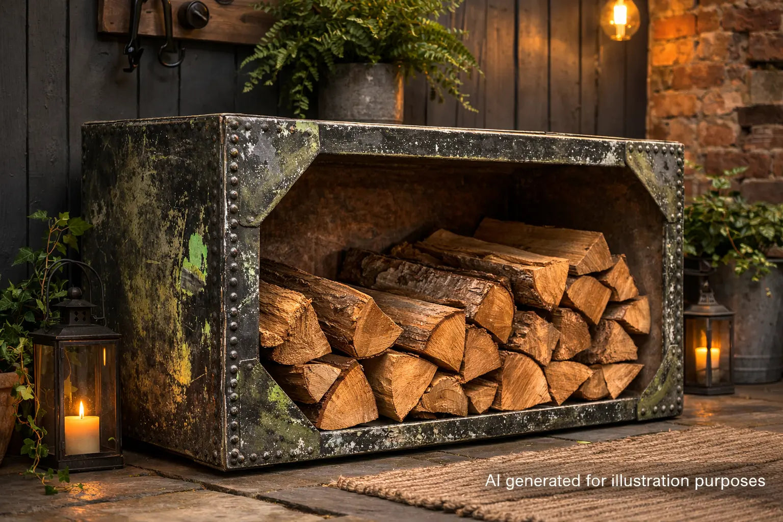 Riveted Galvanised Trough Planter /  Raised Flower Bed Plant Pot Log Store Z10 RUSTIC WAREHOUSE NORFOLK