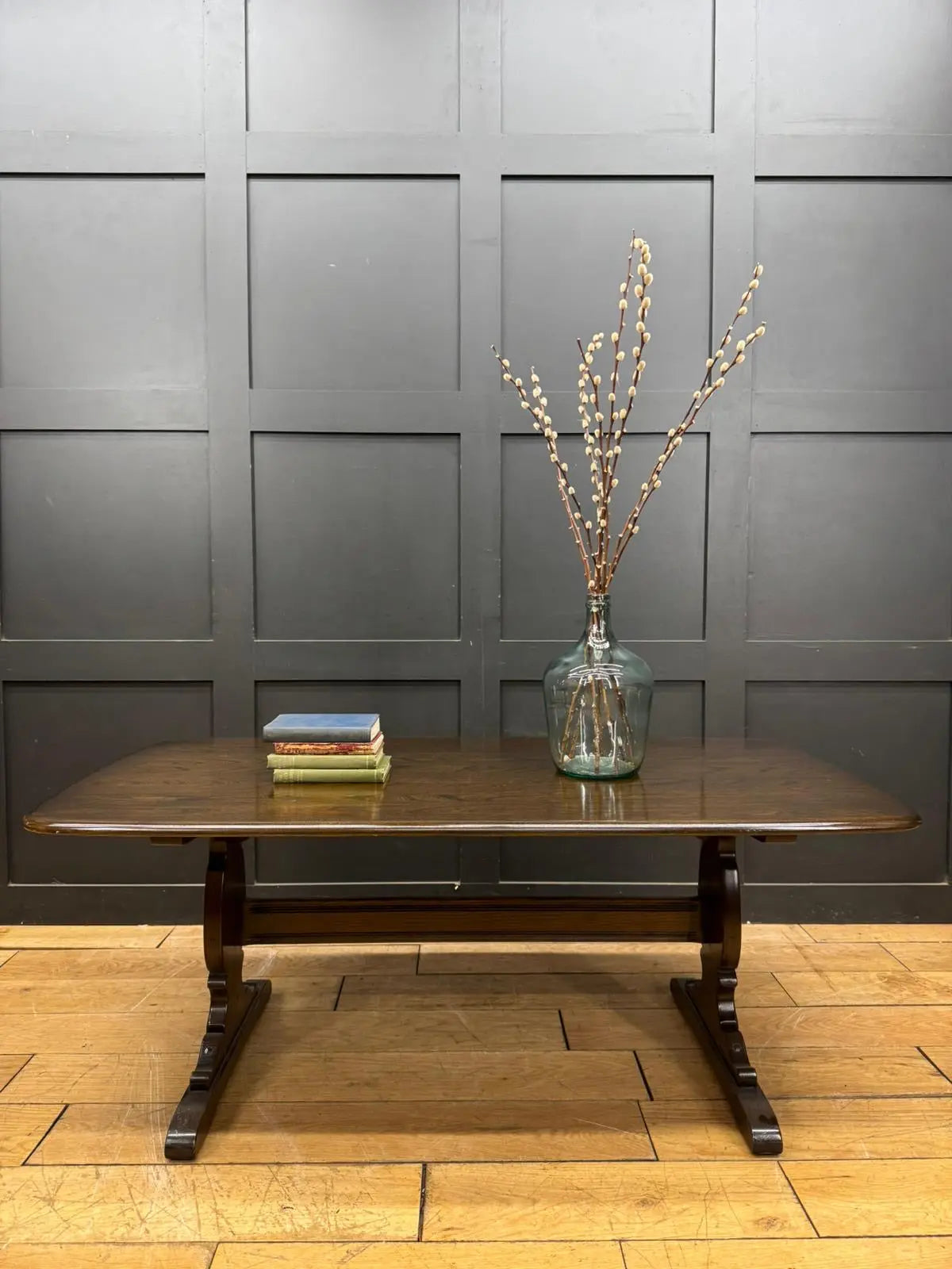Vintage Ercol Solid Elm Refectory Coffee Table – Occasional Supper Table *RARE RUSTIC WAREHOUSE NORFOLK
