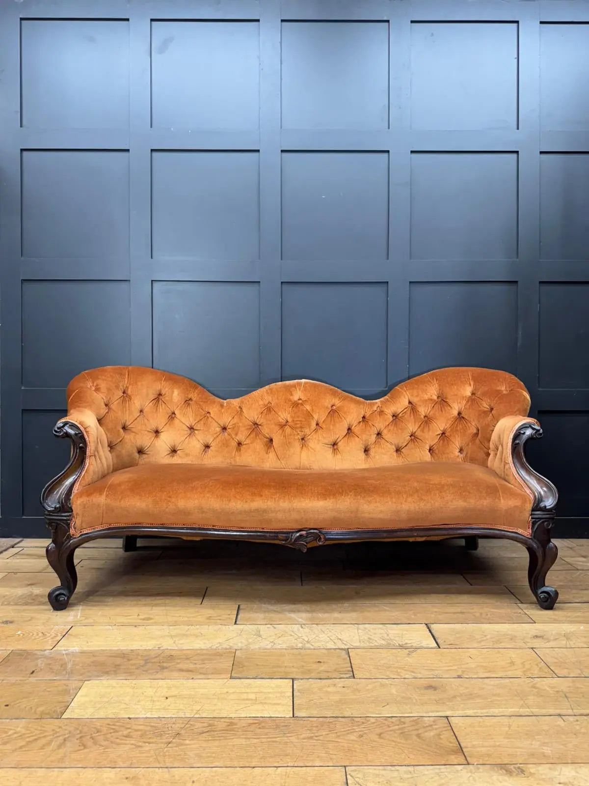 Victorian Rosewood Sofa 3 Seater Button Back Couch Lounge Seating Settee RUSTIC WAREHOUSE NORFOLK