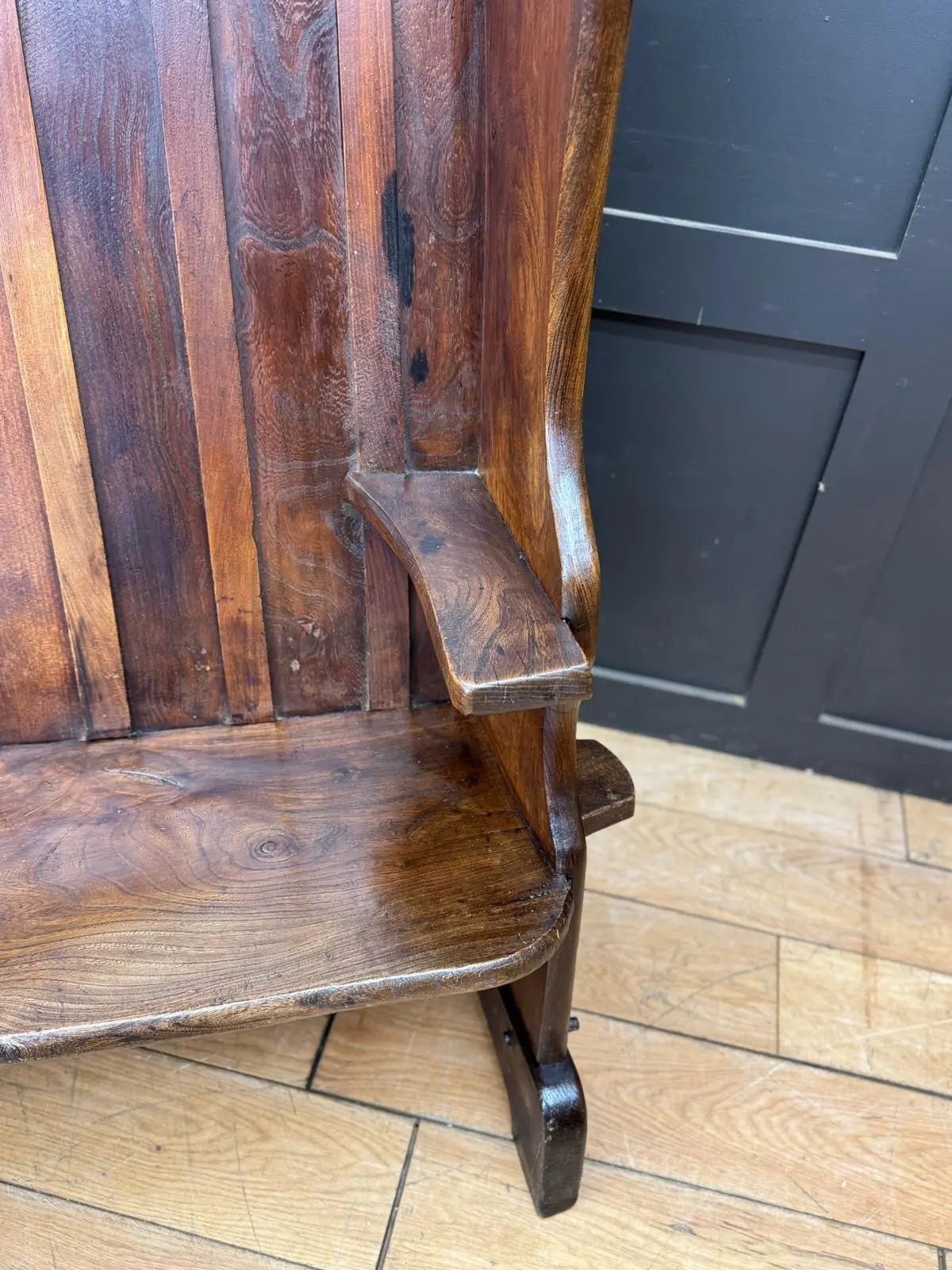 Arts & Crafts Elm Settle Bench Hall Seat Pew Antique Furniture 144cm RUSTIC WAREHOUSE NORFOLK