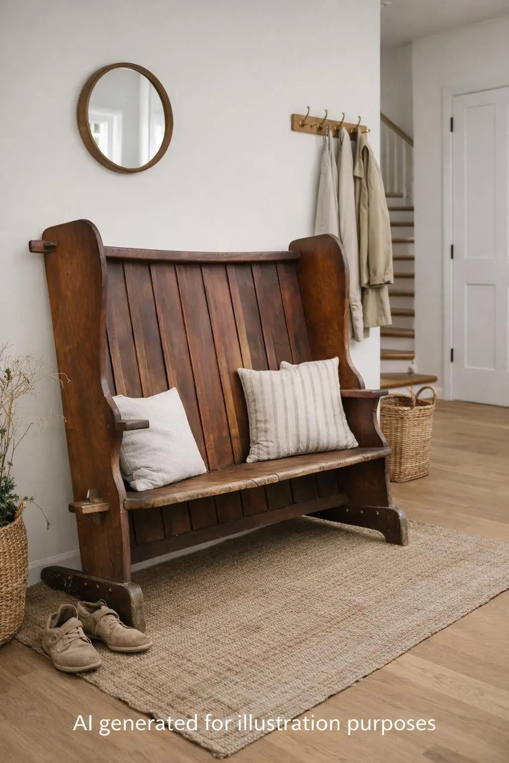 Arts & Crafts Elm Settle Bench Hall Seat Pew Antique Furniture 144cm RUSTIC WAREHOUSE NORFOLK
