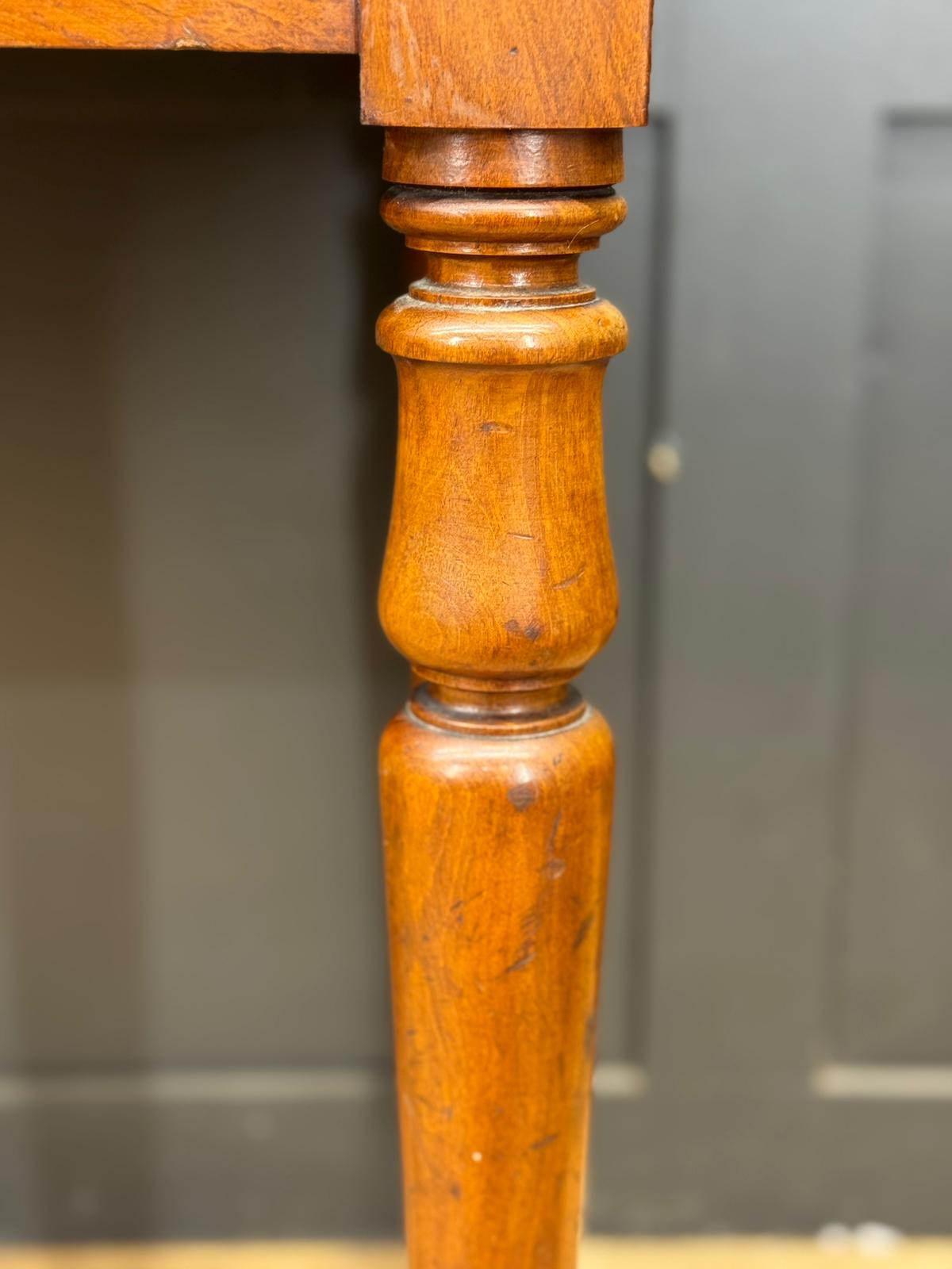 Antique Mahogany Console Table Hall Side Writing Desk With Turned Legs
