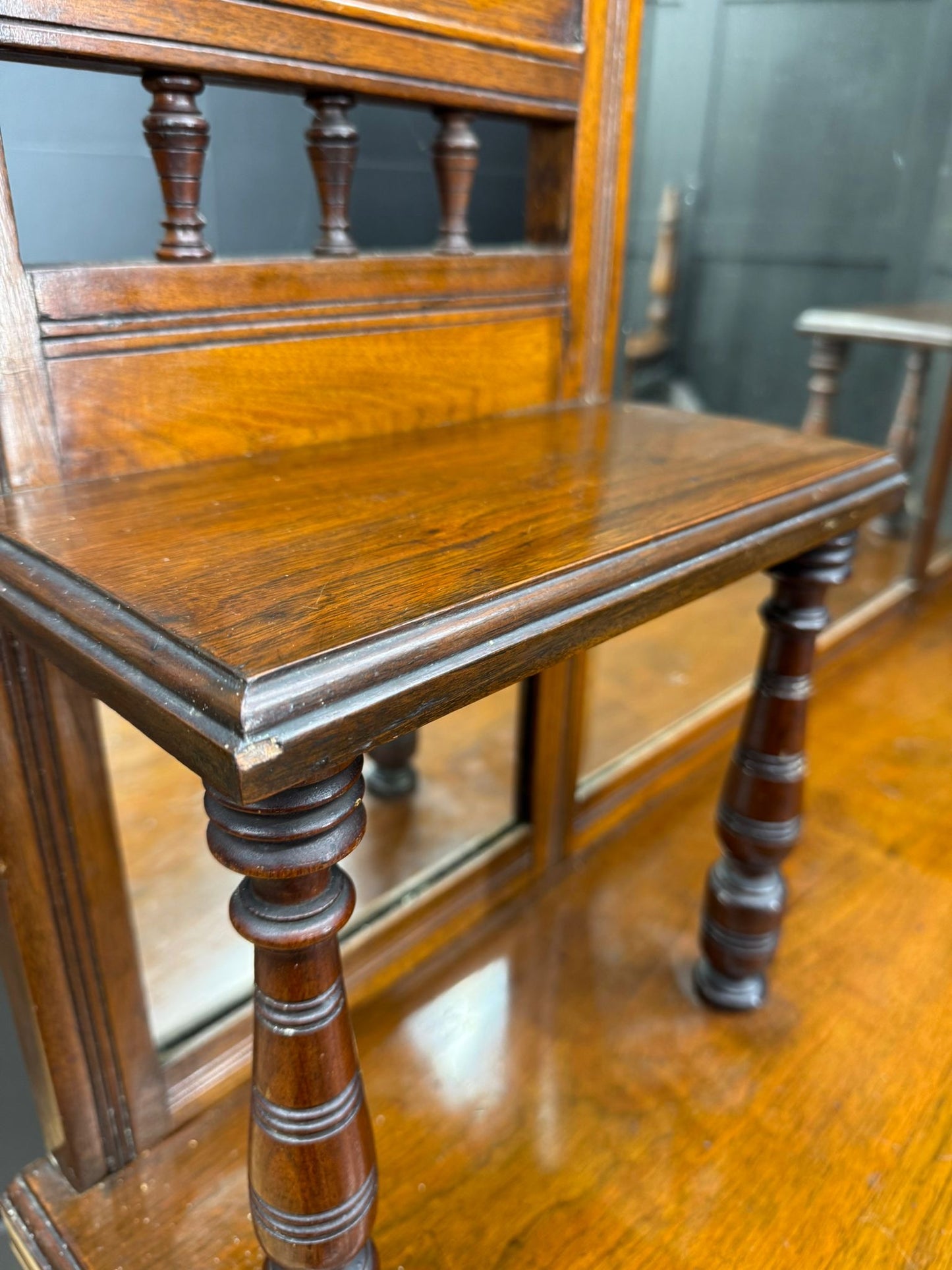 Edwardian Walnut Mirrored Sideboard with Carved Detail