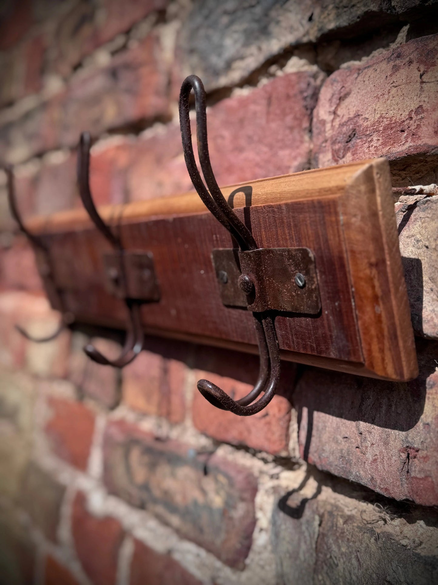 Reclaimed Wooden Coat Hooks / Vintage Rustic Coat Pegs / 3 Hook Coat Hat Rack E RUSTIC WAREHOUSE NORFOLK