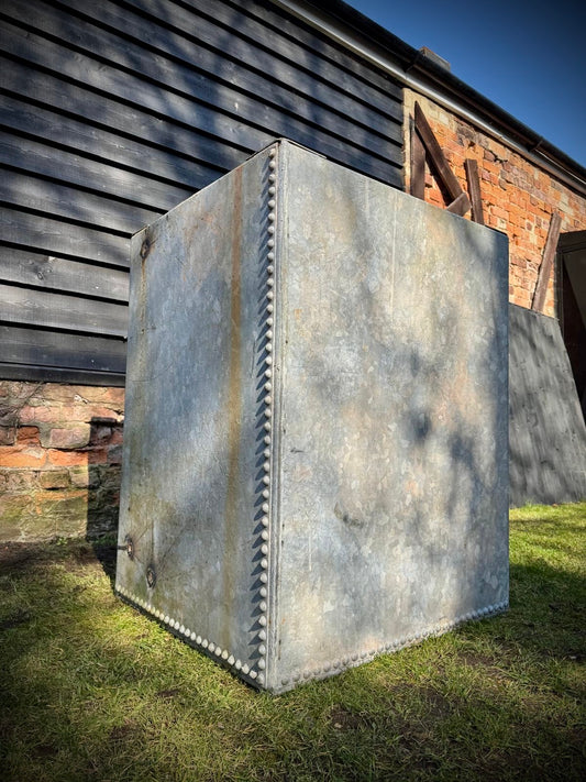 Vintage Tall Galvanised Trough Planter /  Raised Bed Fish Pond Plant Tree Pot