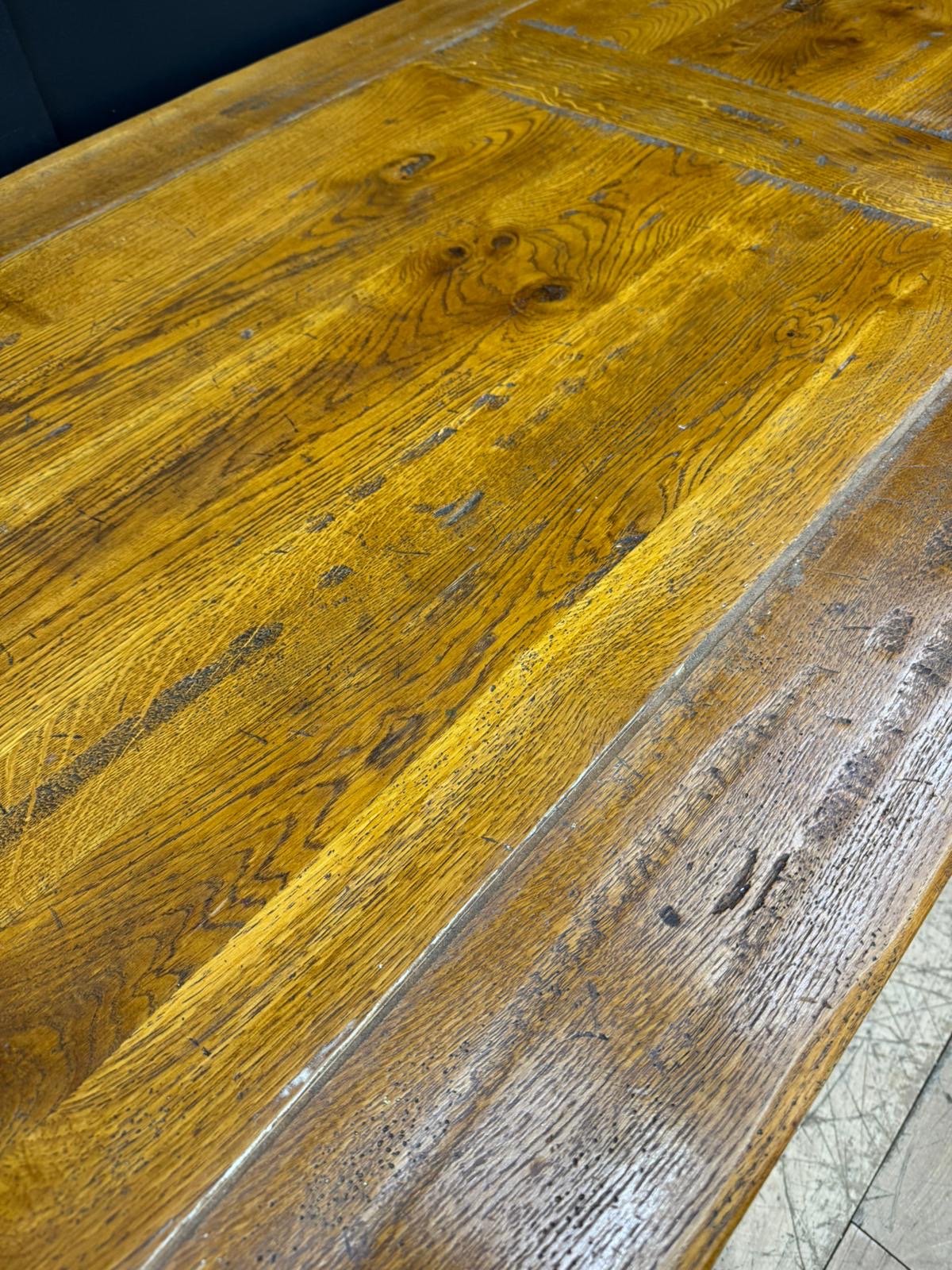 Rustic Oak Refectory Dining Table Large Farmhouse Kitchen Trestle Table