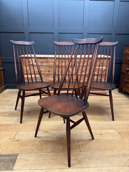 Vintage Ercol Goldsmith 369 Dining Kitchen Chairs Set of 4 Elm Beech Windsor RUSTIC WAREHOUSE NORFOLK