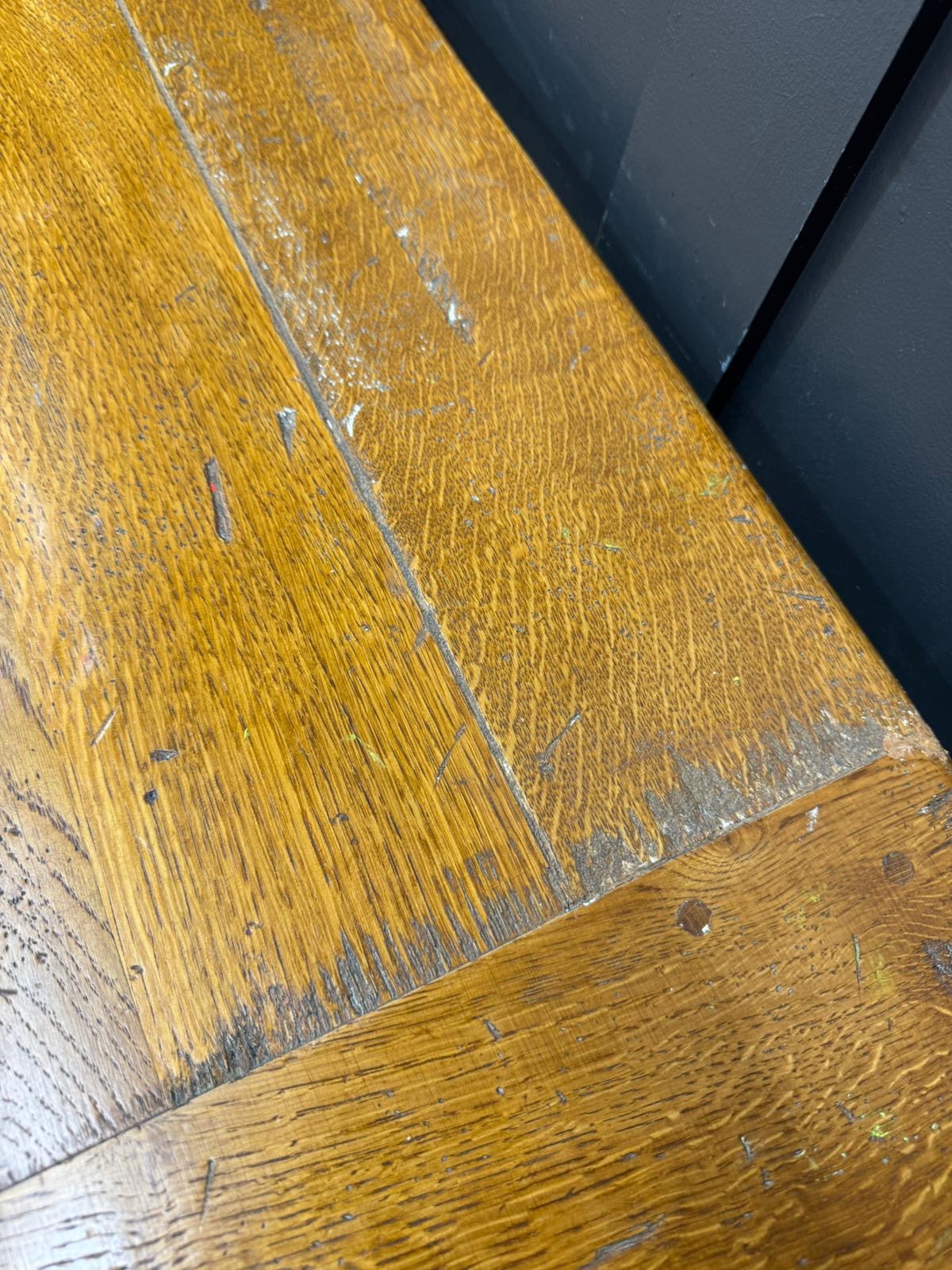 Rustic Oak Refectory Dining Table Large Farmhouse Kitchen Trestle Table