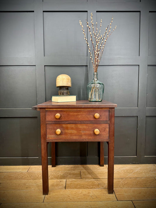 Antique Mahogany Side Table Drawers/ Kitchen Island Butchers Block / Book Press