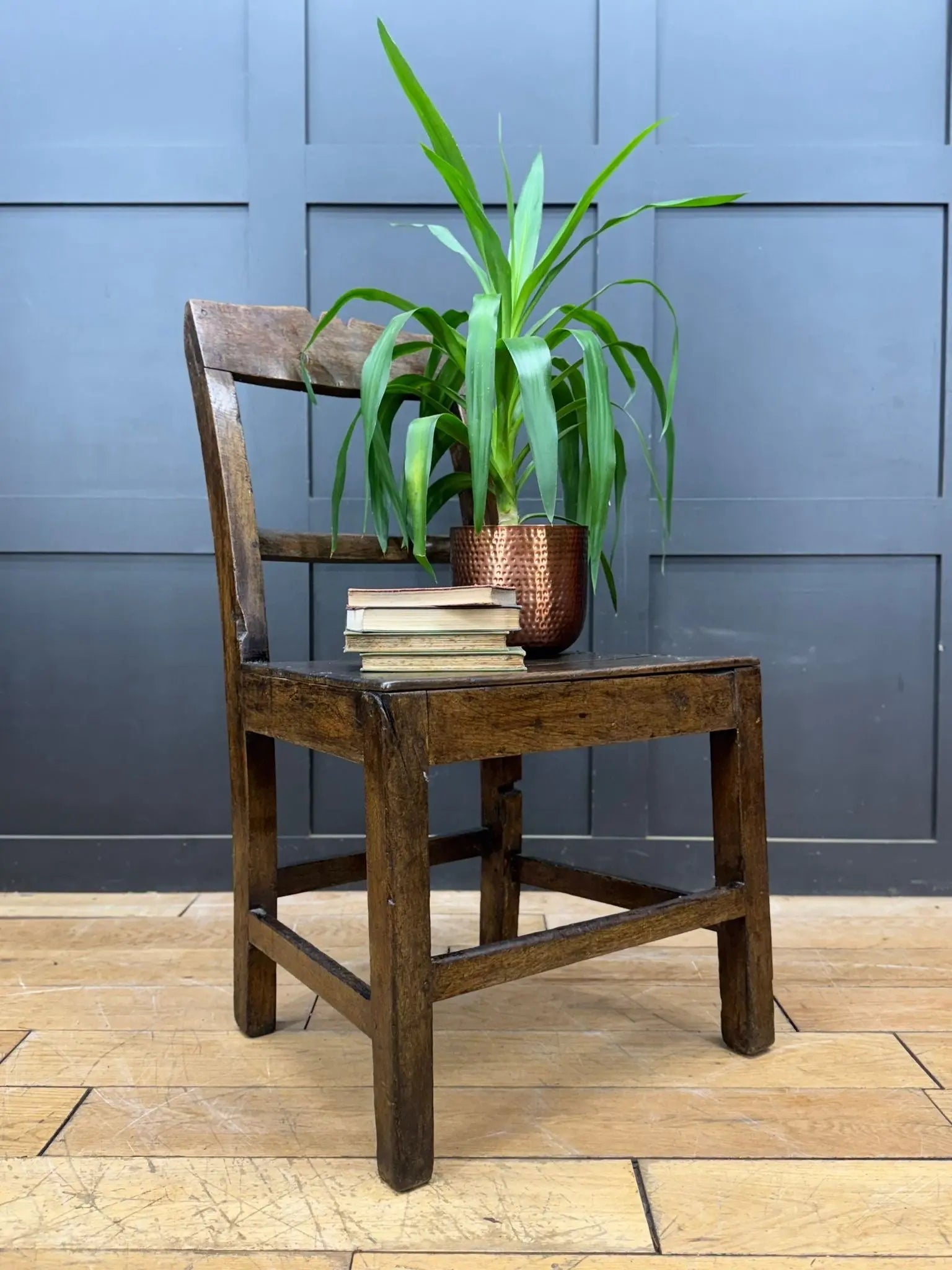 Antique Oak Slat Back Kitchen Dining Chair Primitive Country Georgian Period RUSTIC WAREHOUSE NORFOLK