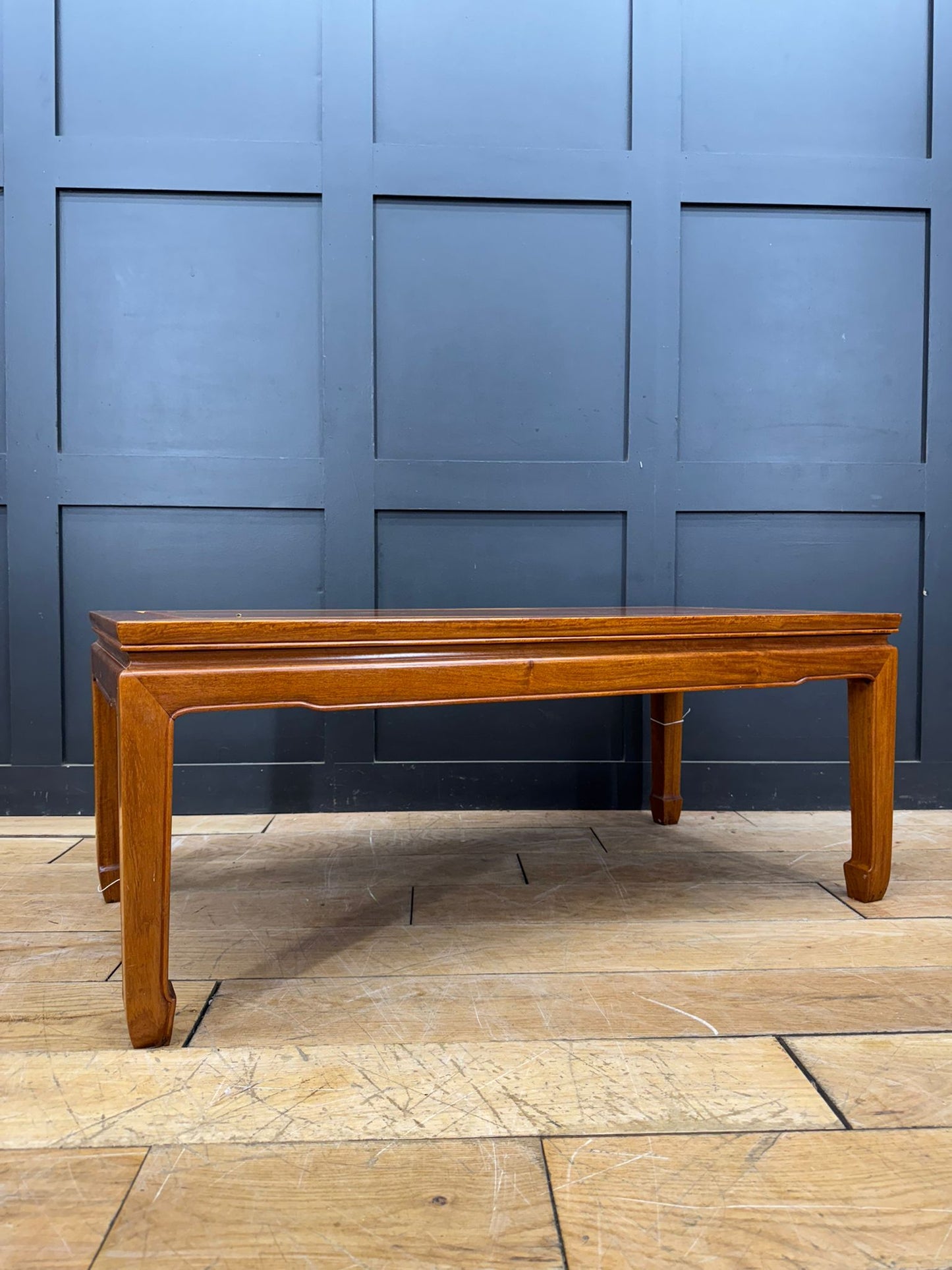 Vintage Mahogany Coffee Table / Oriental Style / Mid Century Modern Low Table B