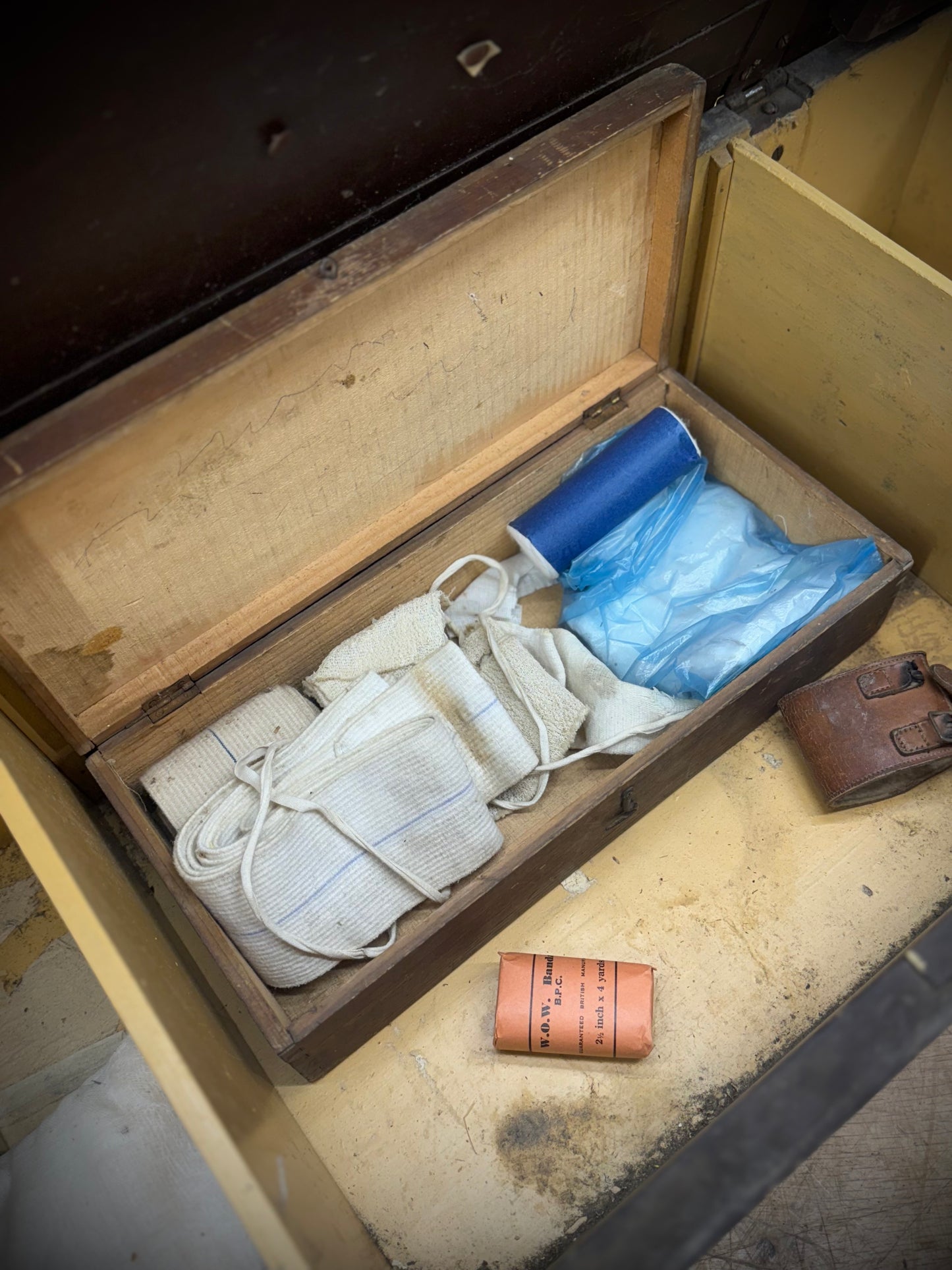 WWII ARP First Aid Box. Civil Defence Medical Case. Vintage Red Cross Wooden Storage Box. Wartime Memorabilia. Militaria Collectible UK