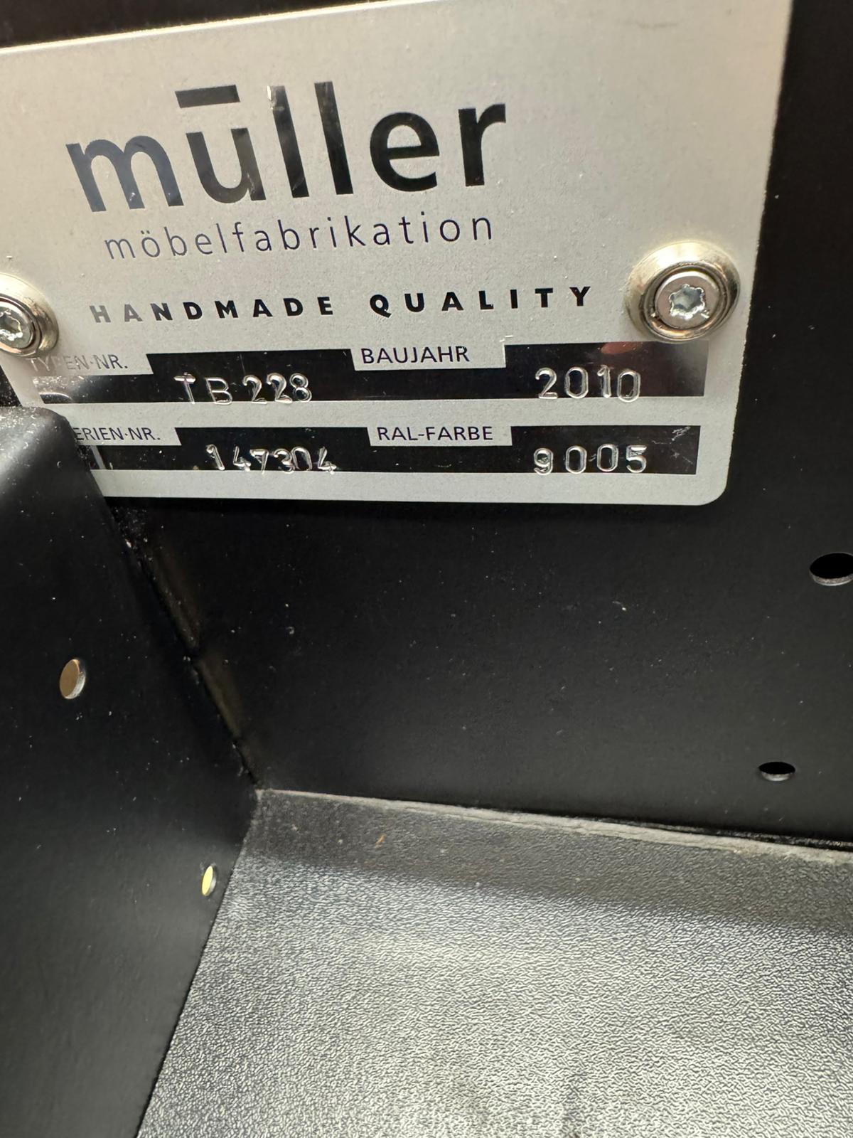 Art Deco Style Black Metal Desk / Müller Chrysler Office Twin Pedestal Desk