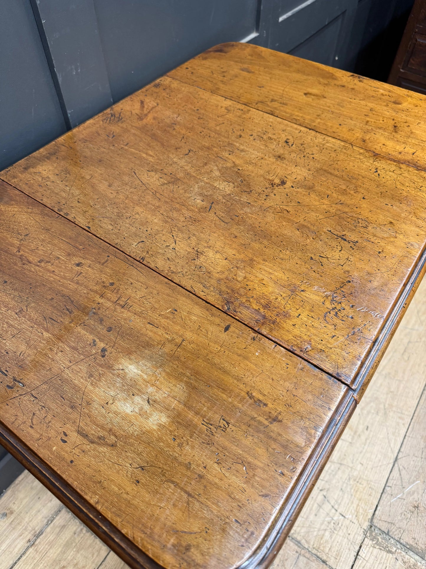 Regency Mahogany and Walnut Drop Leaf Side Lamp Table with Three Drawers