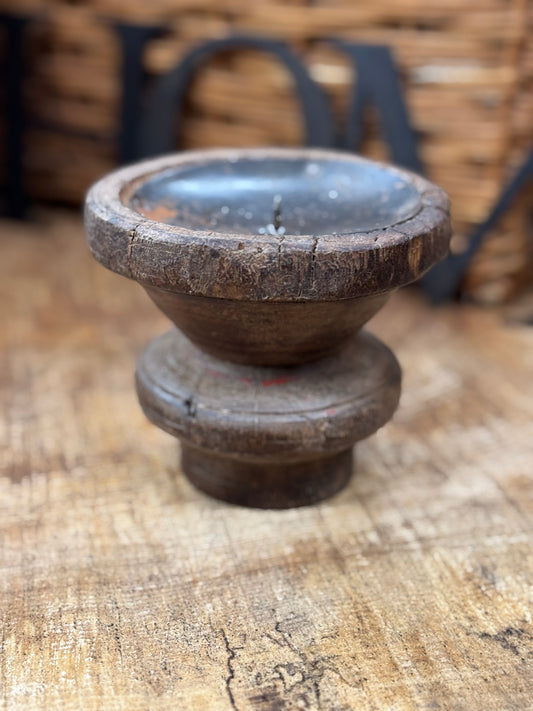 Rustic Wooden Candle Holder / Church Candle Stand / Reclaimed Farmhouse Decor C