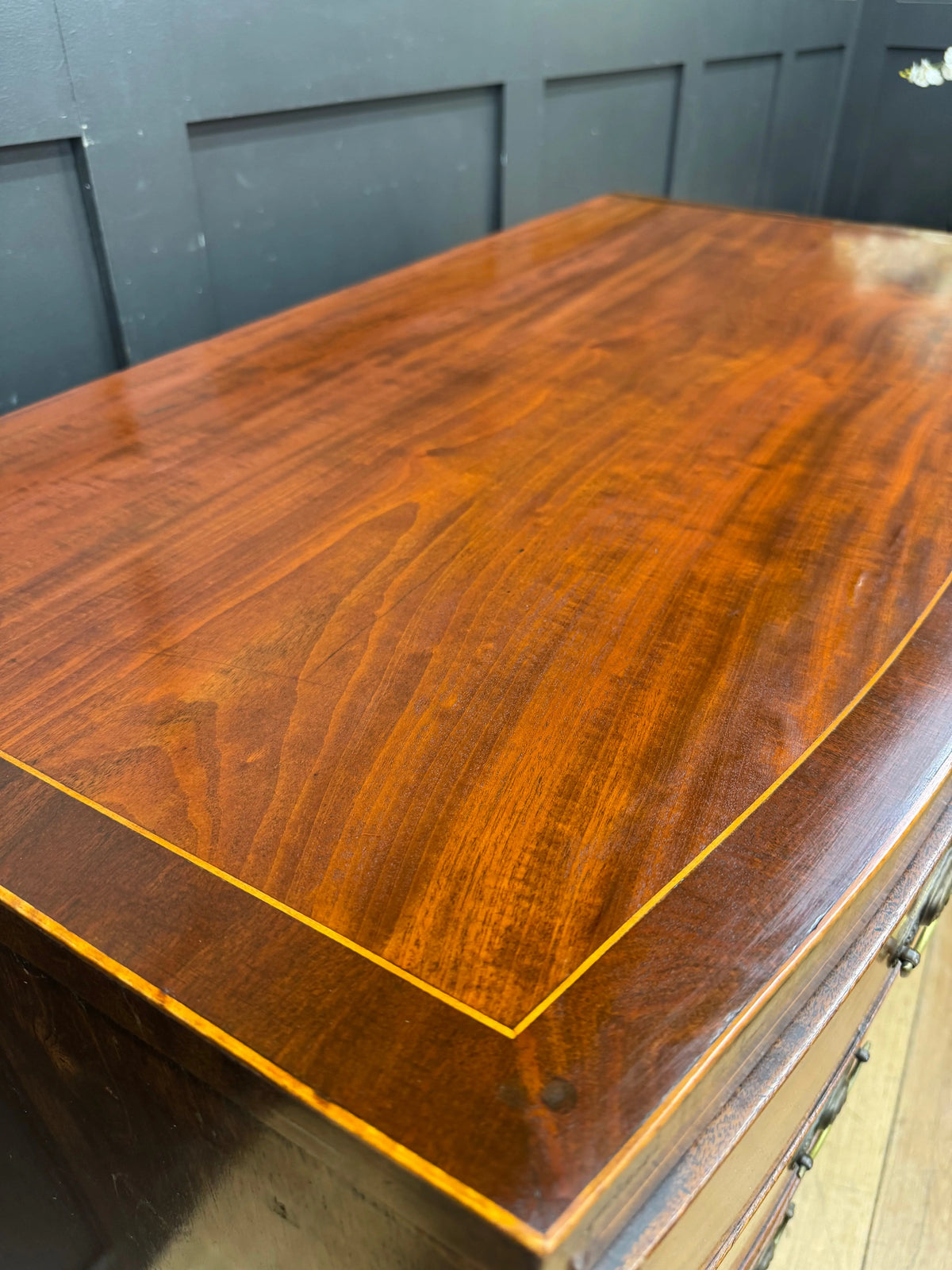 Antique Regency Mahogany Bow Front Chest Drawers Georgian Inlaid Bedroom