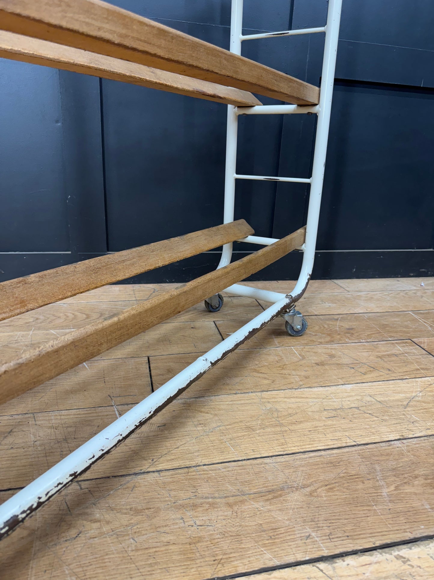 Vintage Industrial French Bakers Trolley Boulangerie Shoe Rack - Shop Display A