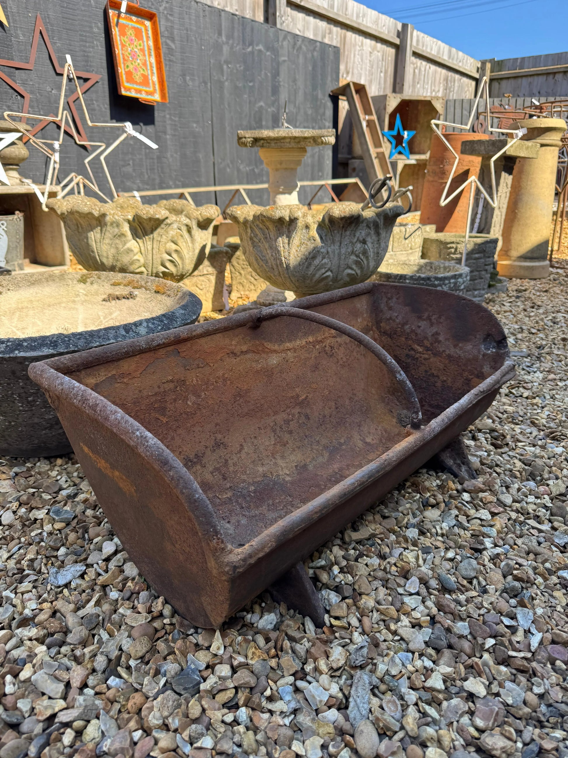 Antique Cast Iron Trough Feeder / Garden Planter Plant Pot / Log Holder Rustic RUSTIC WAREHOUSE NORFOLK
