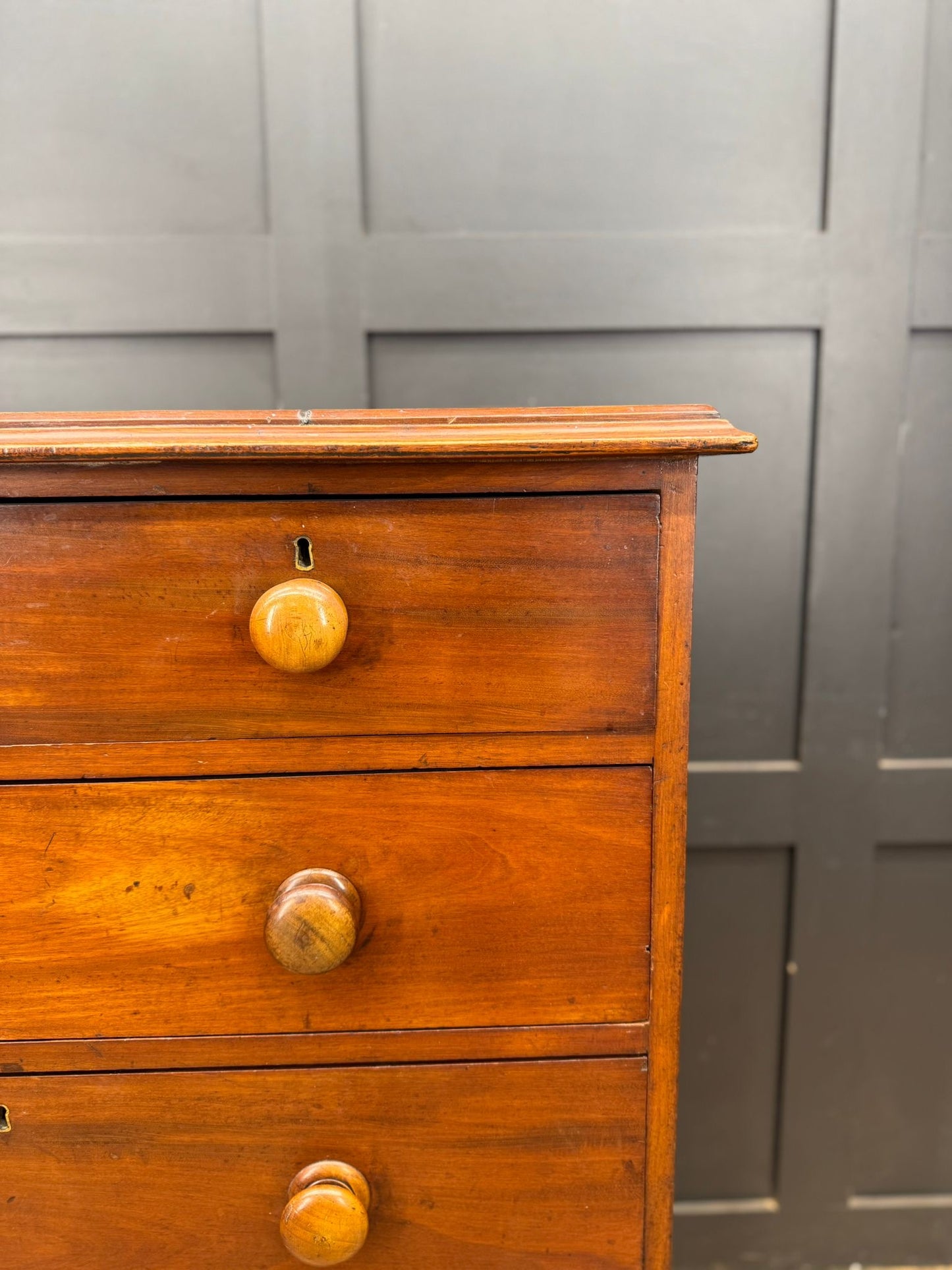 Victorian Mahogany Chest of Drawers on Bun Feet