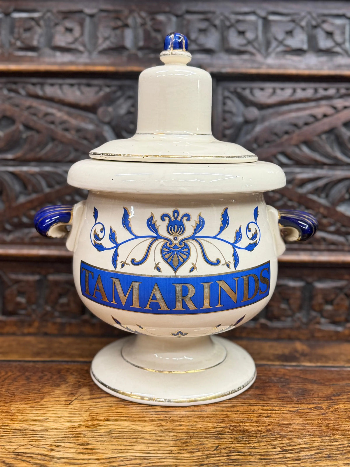 Large Vintage Chemist Apothecary TAMARINDS Jar – Lidded Pharmacy Display Jar