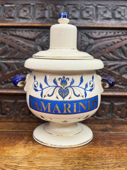 Large Vintage Chemist Apothecary TAMARINDS Jar – Lidded Pharmacy Display Jar