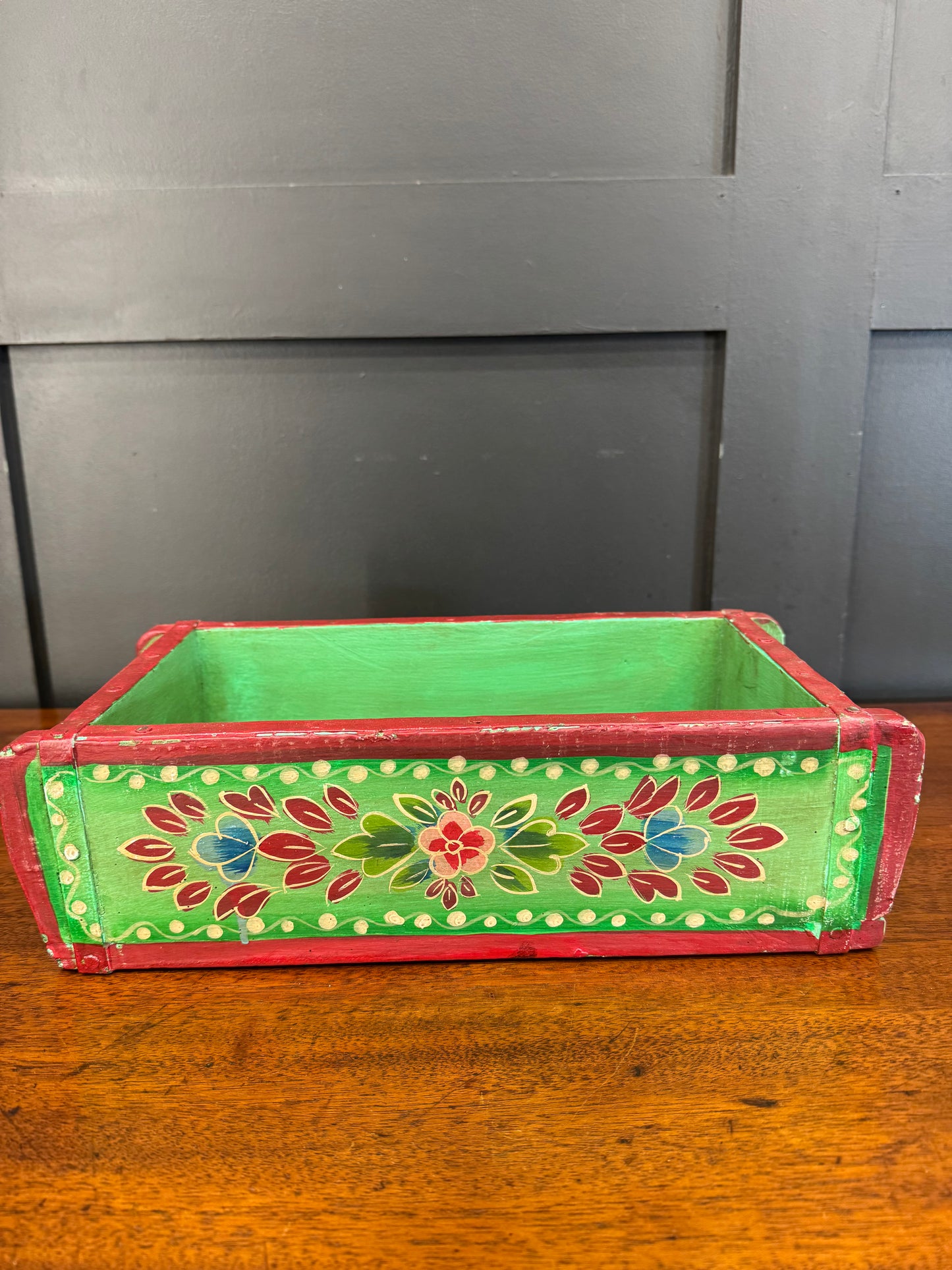 Rustic Wooden Painted Brick Mould / Decorative Herb Planter / Storage Box Tray