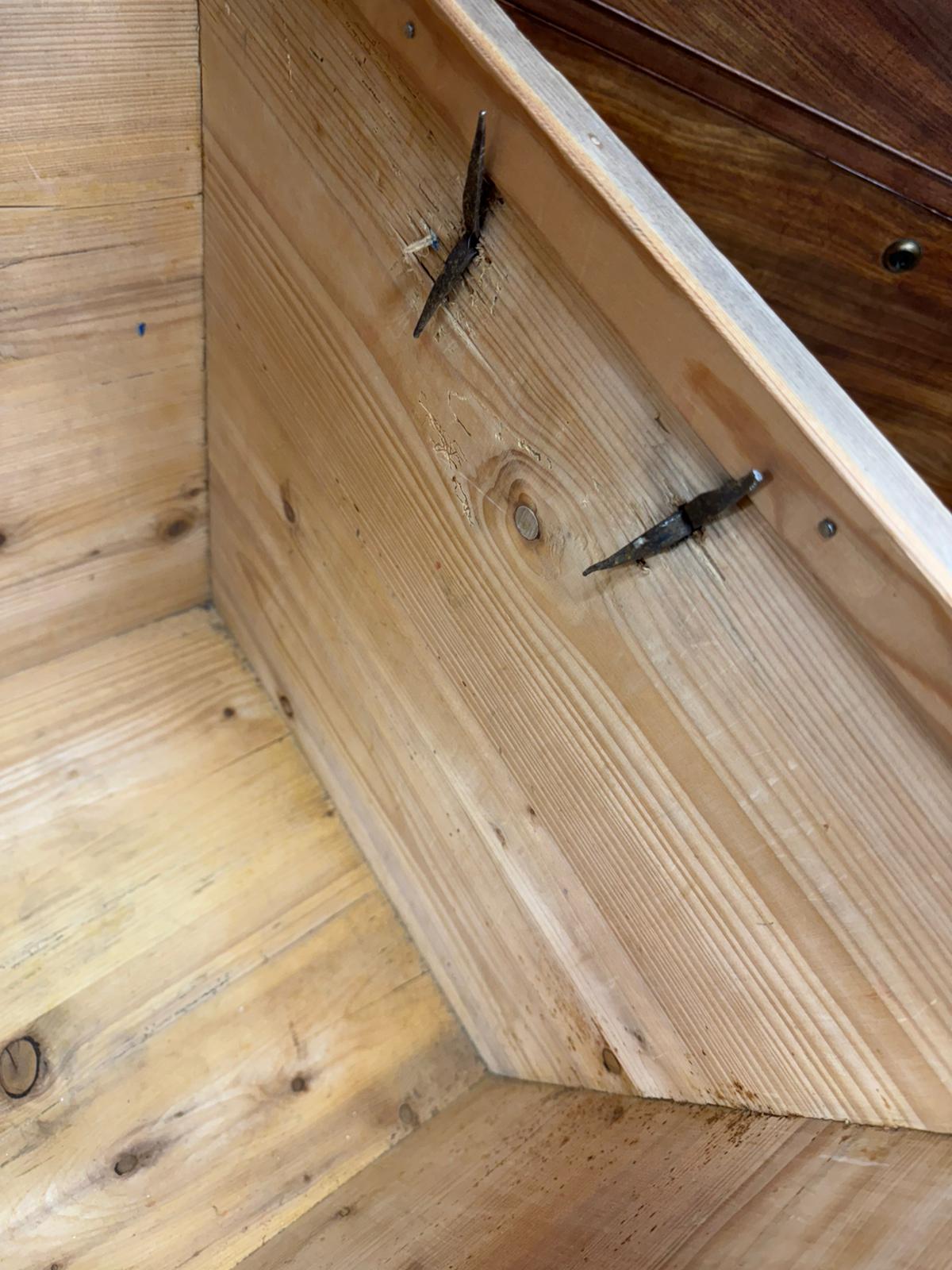 Antique Swedish Pine Dome-Top Blanket Chest / Trunk Bedroom Toy Shoe Storage