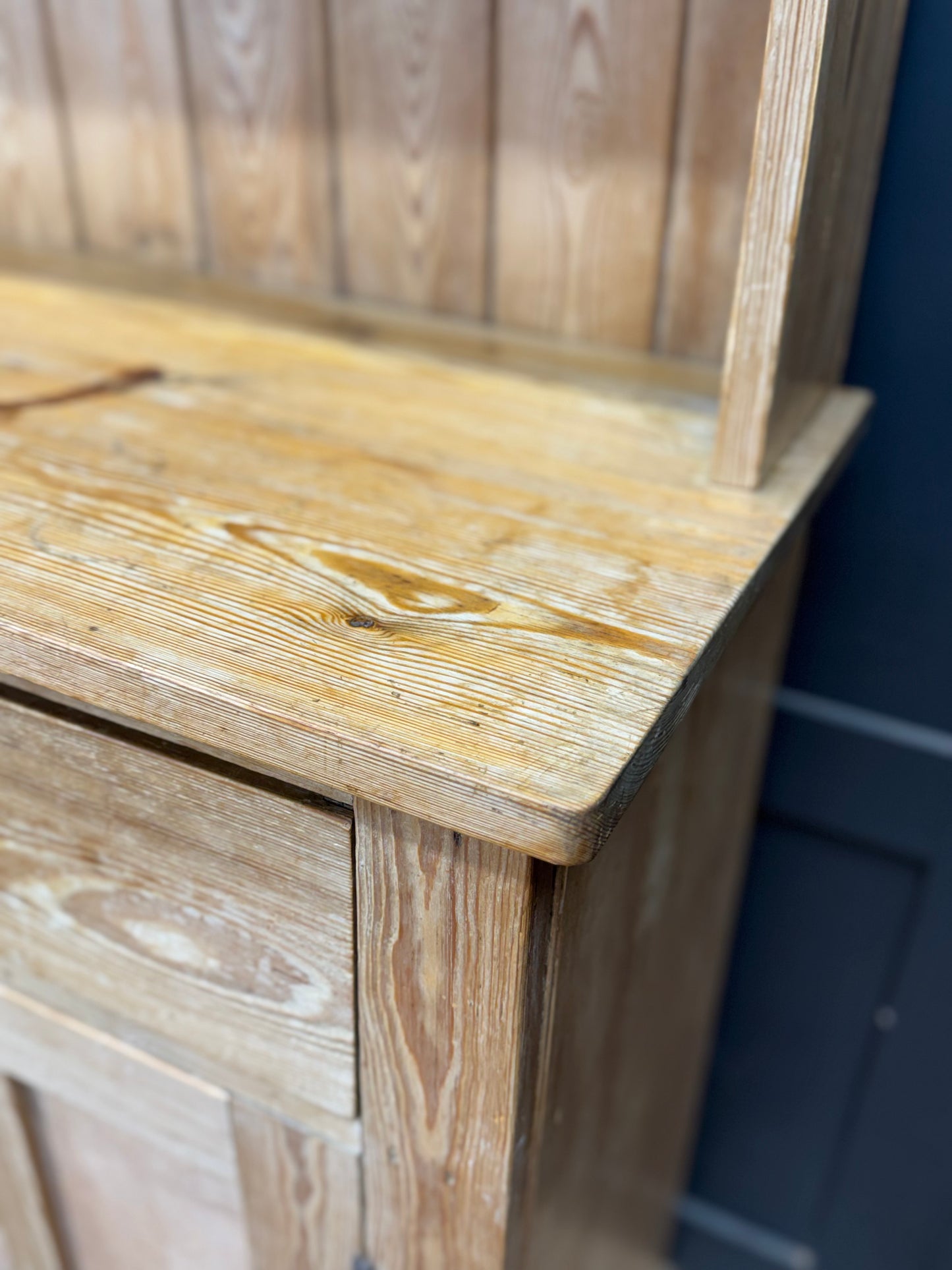 Antique Pine Kitchen Dresser Cabinet Cupboard Storage Pantry Drawers Shelves