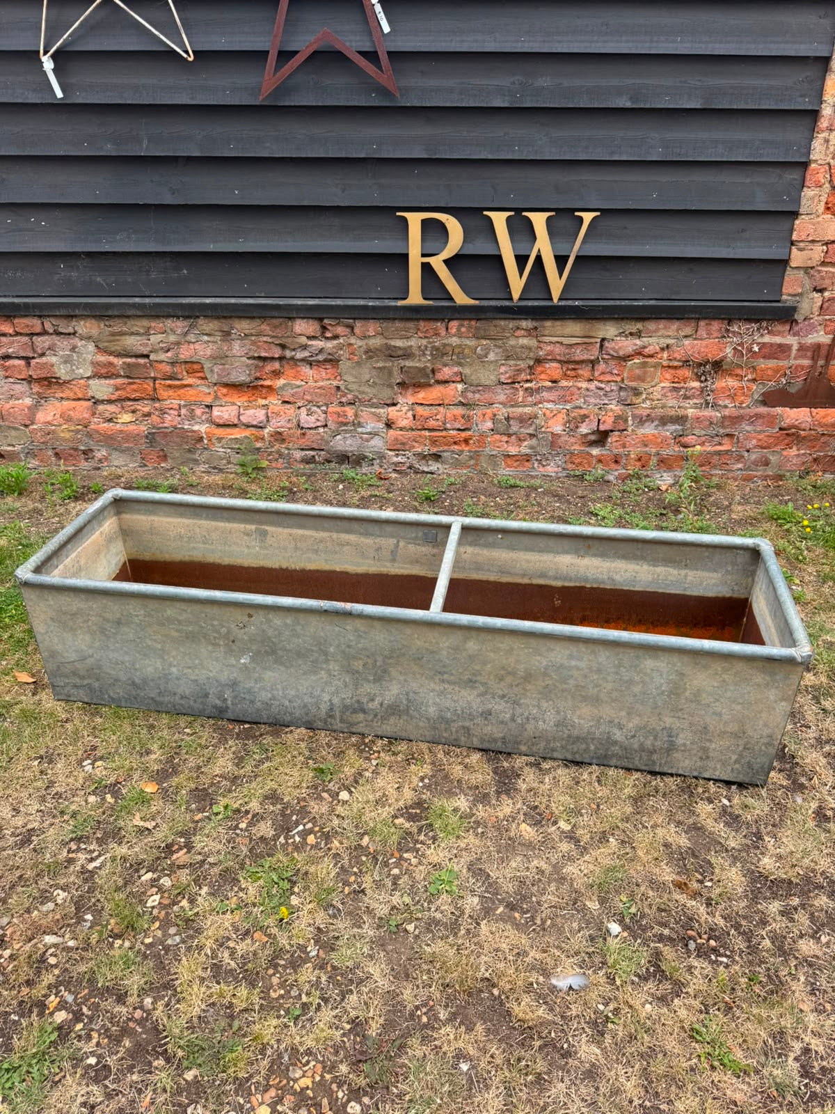 Reclaimed Galvanised Trough Large Garden Planter / Raised Flower Bed Pot T9