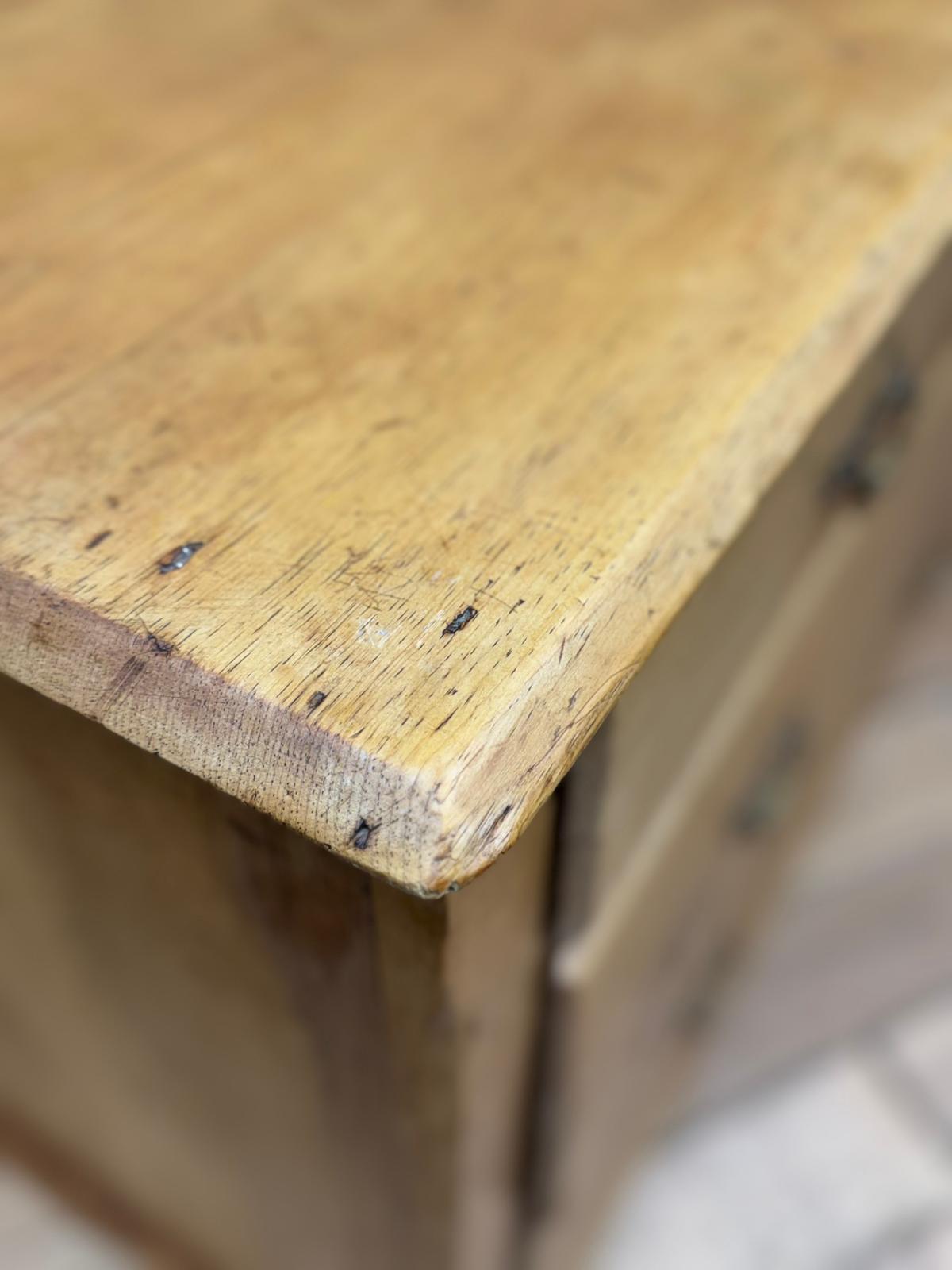 Late Victorian Rustic Pine Chest of Drawers | Antique Farmhouse Bedroom Storage