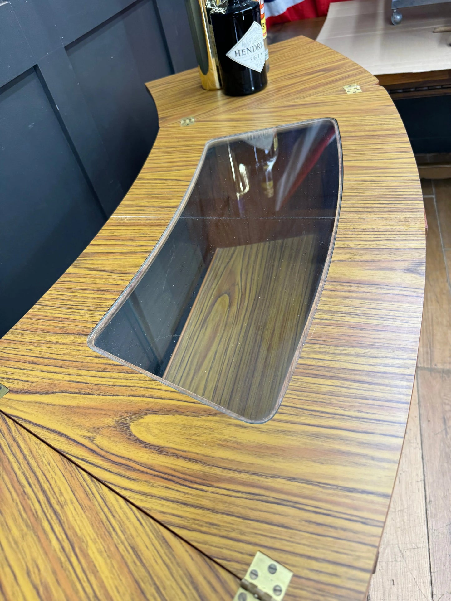 Vintage 1960s Turnidge London Teak Metamorphic Cocktail Bar Drinks Cabinet