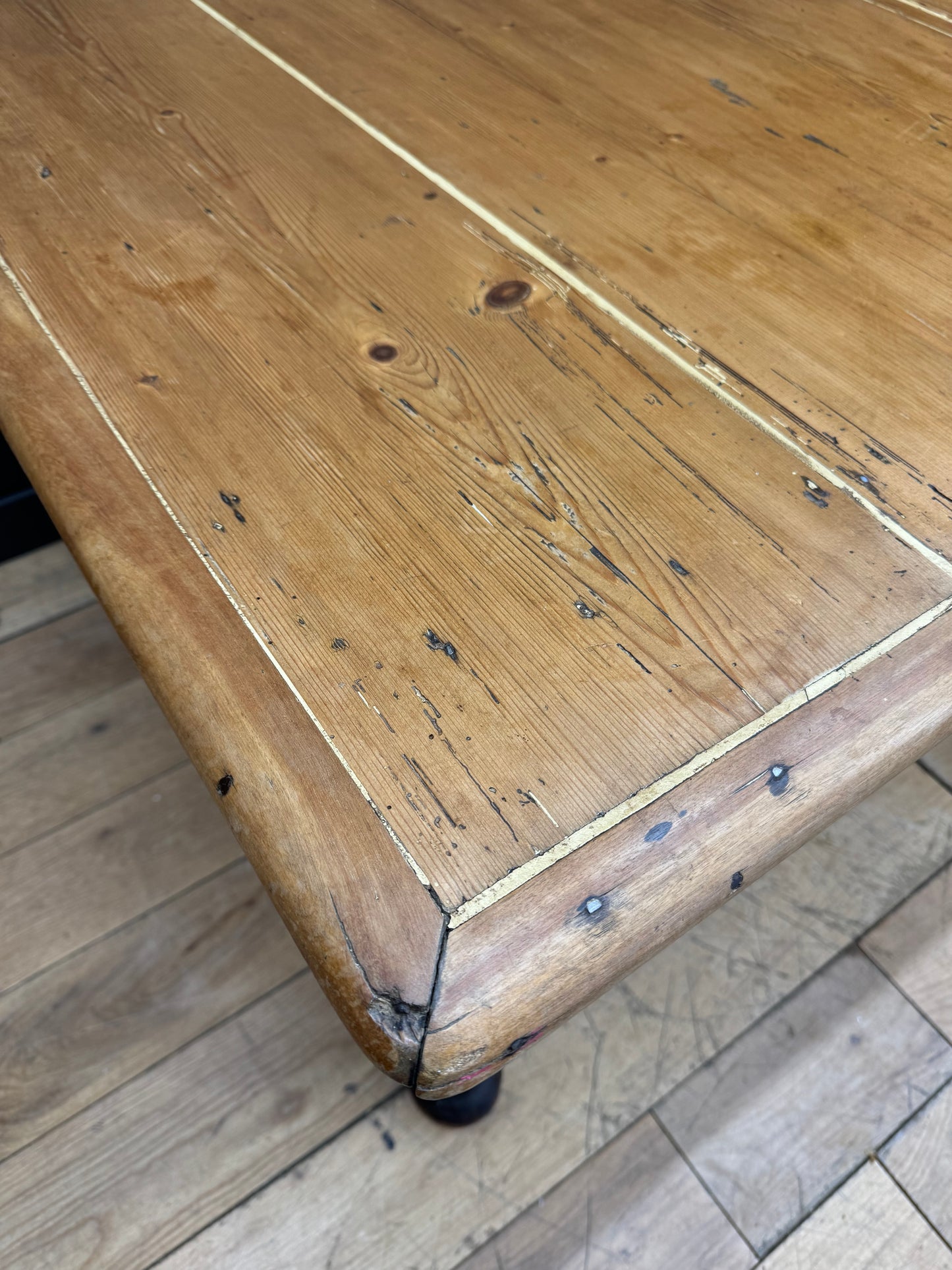 Antique Pine Dining Table / Victorian Kitchen Table / Rustic Farmhouse Pine Desk