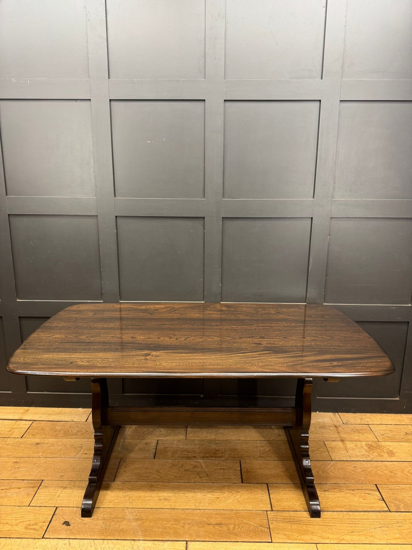 Vintage Ercol Solid Elm Refectory Dining Table – 152cm Long, Kitchen Table