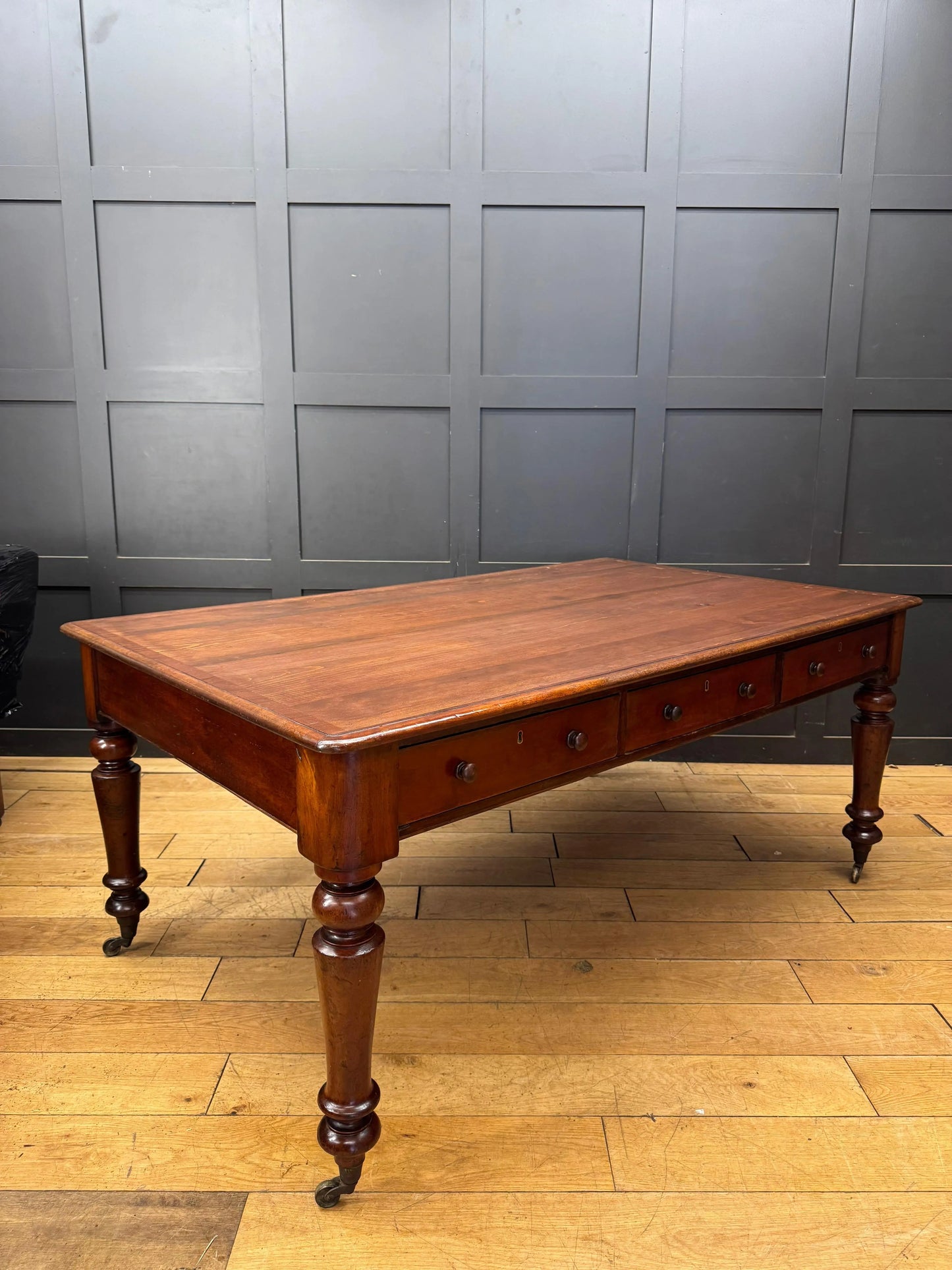 Antique Victorian Mahogany Library Table Desk Kitchen Dining Table With Drawers RUSTIC WAREHOUSE NORFOLK