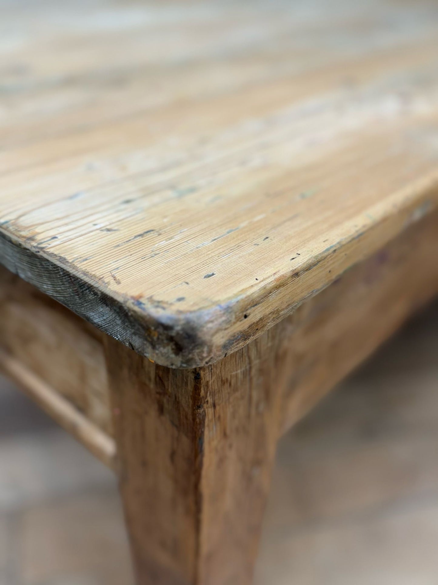 Antique Victorian Pine Dining Table Kitchen Work Table / French Farmhouse Desk