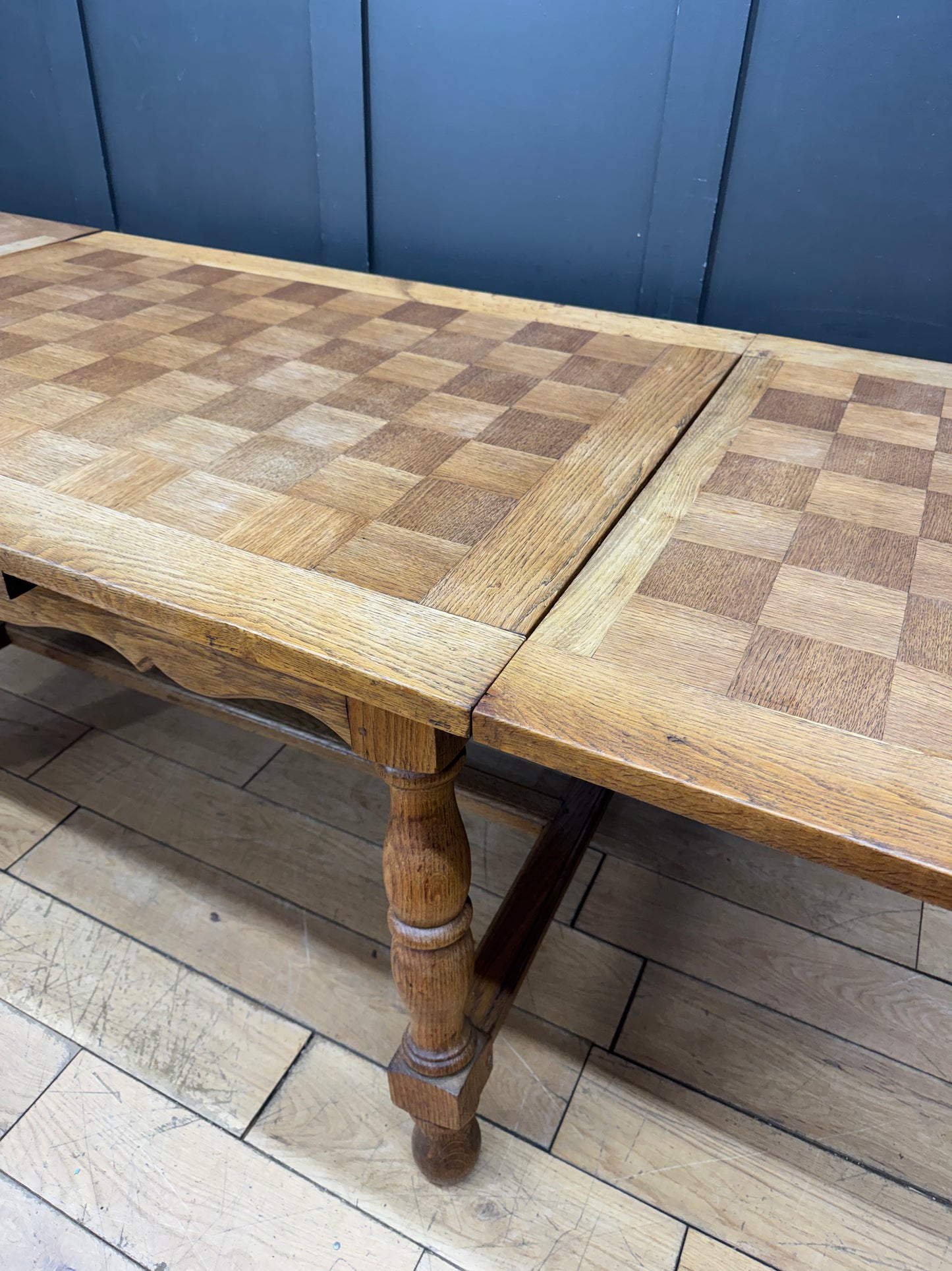 Vintage Blonde Oak Draw Leaf Dining Table Extending Farmhouse Kitchen Table