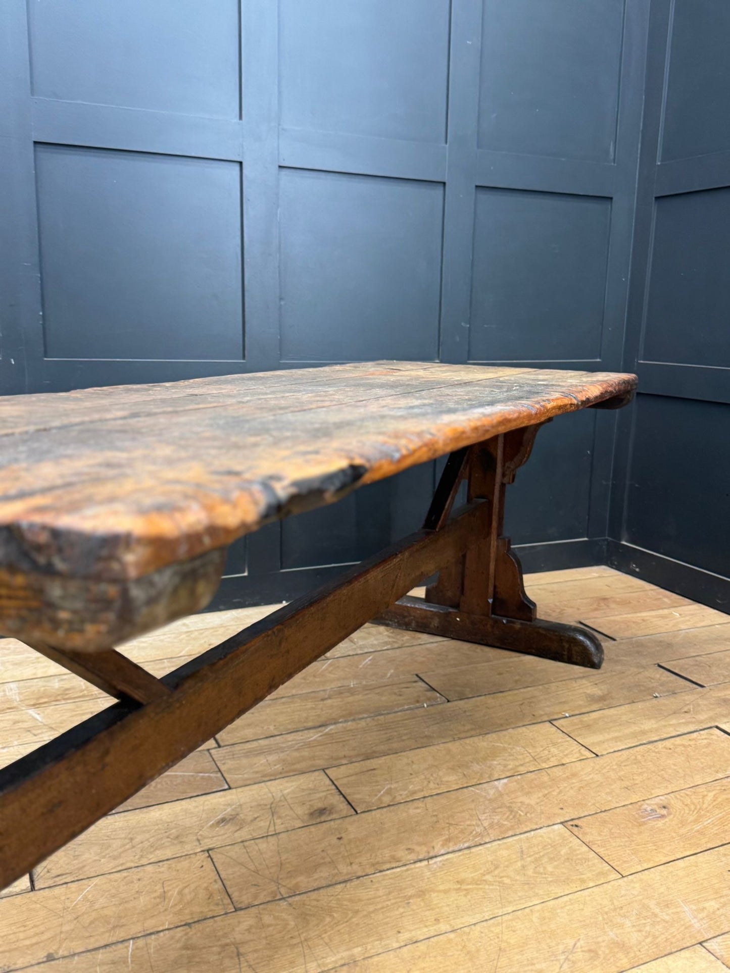 Antique Reclaimed School Workbench / Long Rustic Table / Kitchen Table Desk