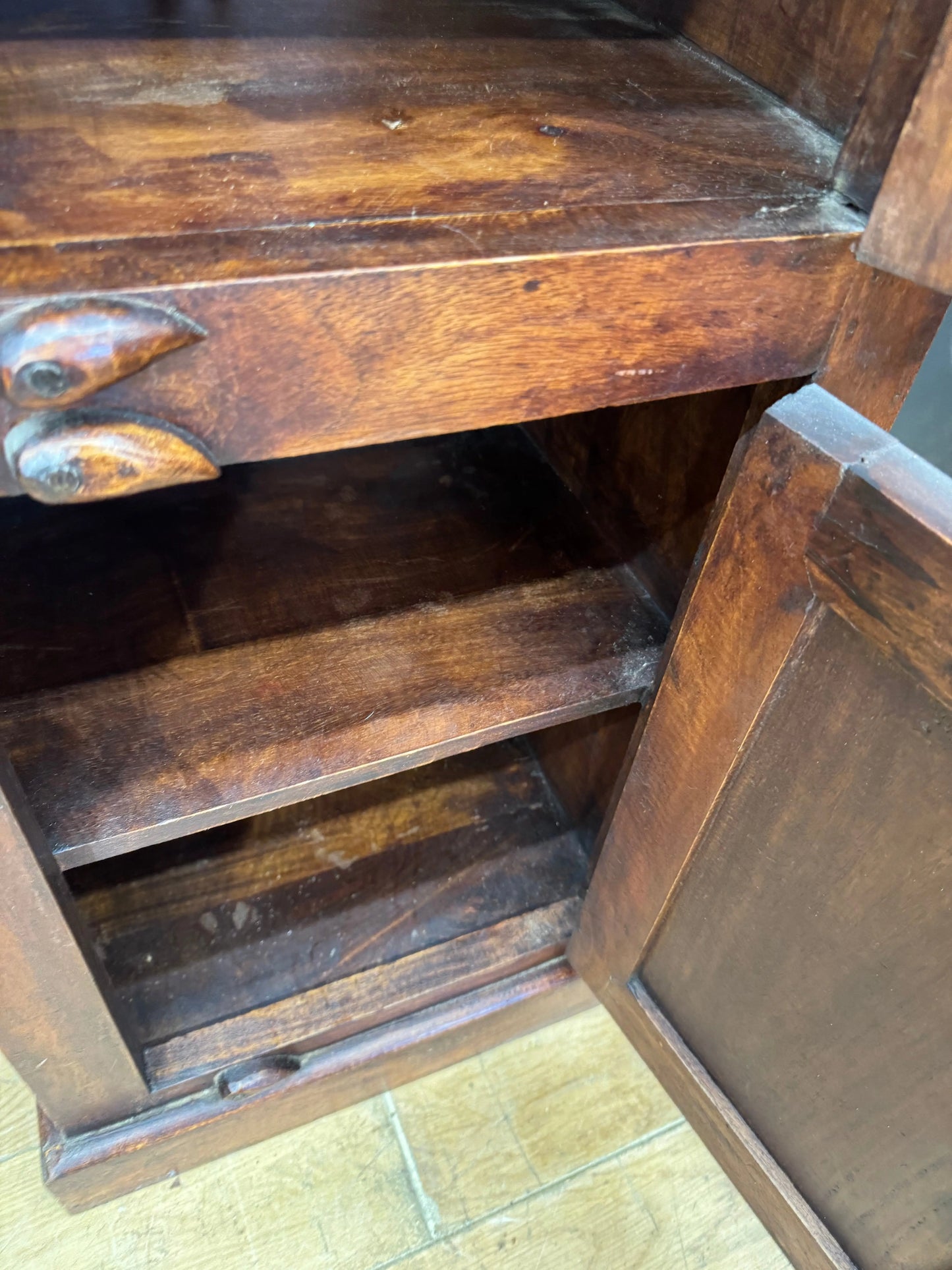 Vintage Indian Style Cupboard Carved Hardwood Storage Cabinet Hallway Bedroom