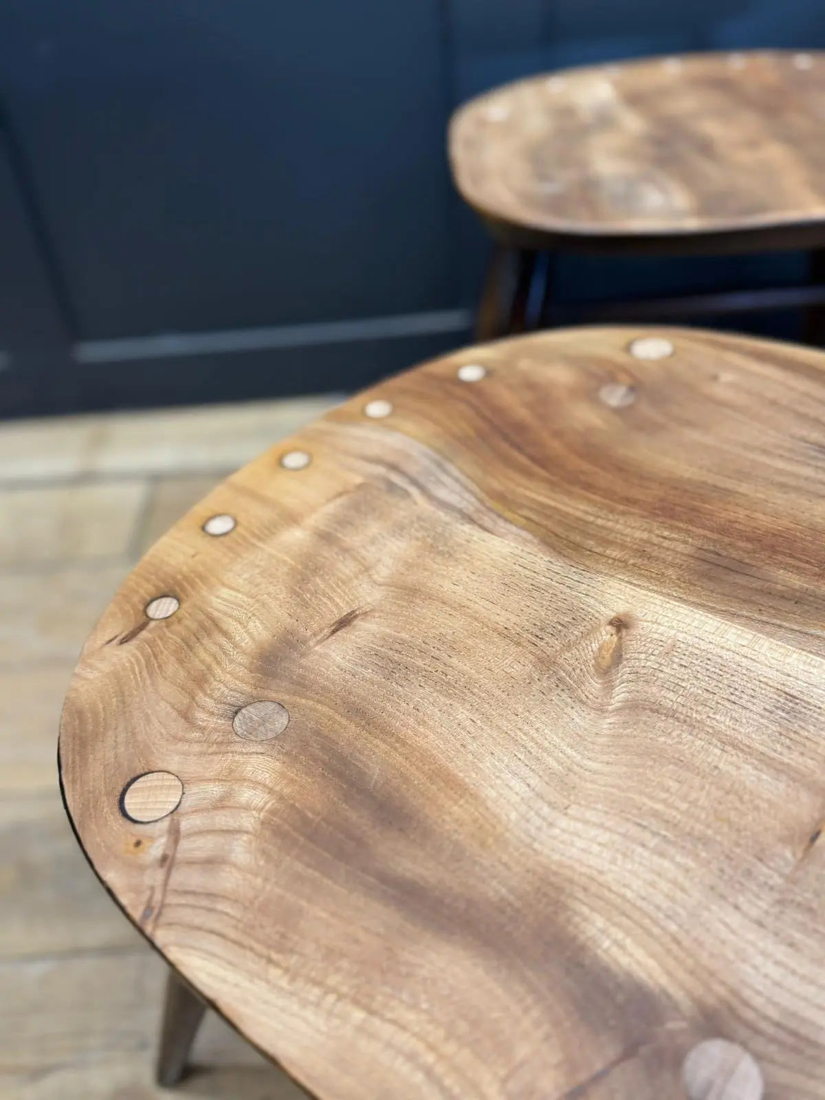 Set of 4 Ercol Elm Stools Converted Chairs Mid Century Retro Seating. Reworked RUSTIC WAREHOUSE NORFOLK
