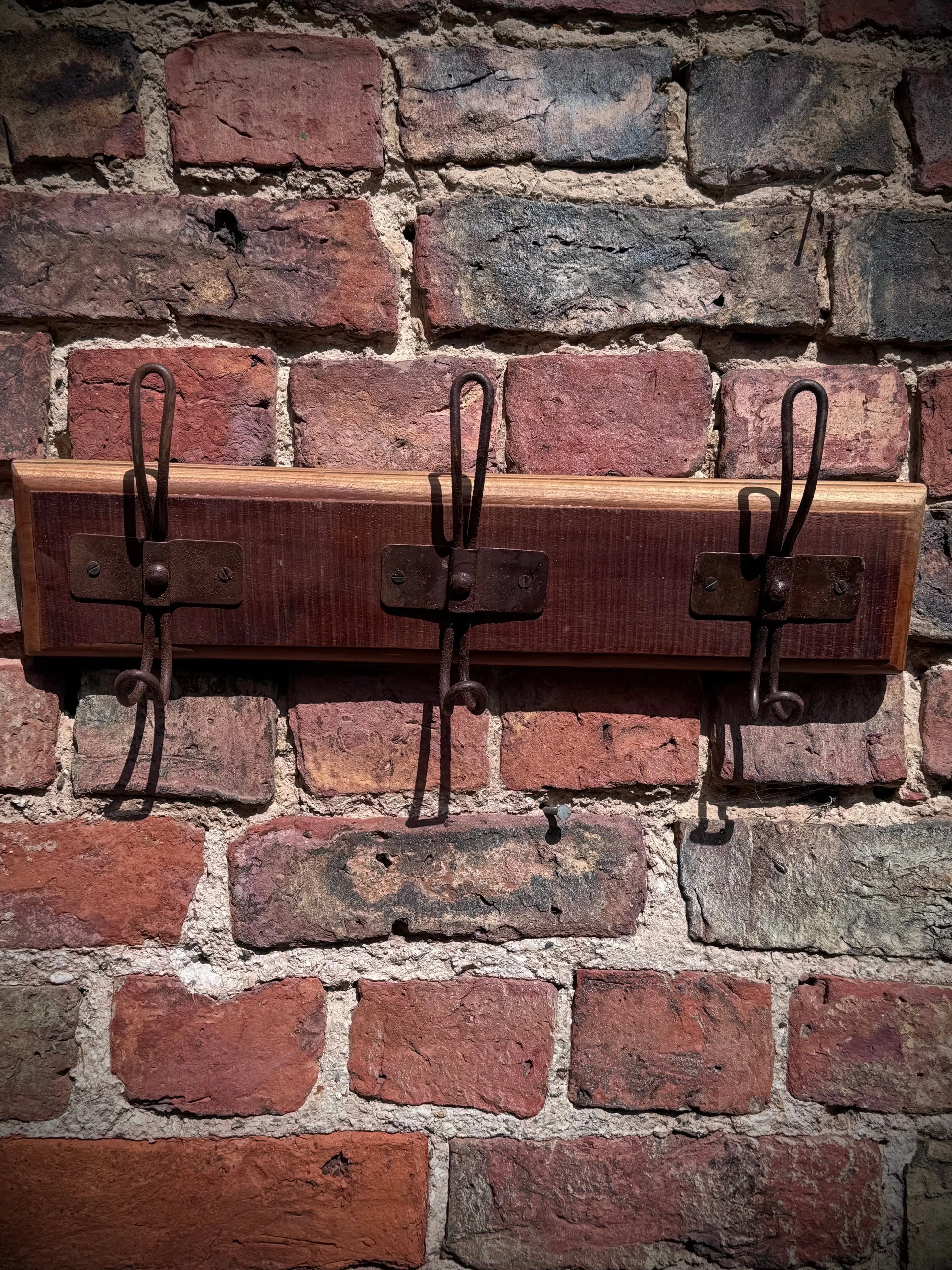 Reclaimed Wooden Coat Hooks / Vintage Rustic Coat Pegs / 3 Hook Coat Hat Rack E RUSTIC WAREHOUSE NORFOLK