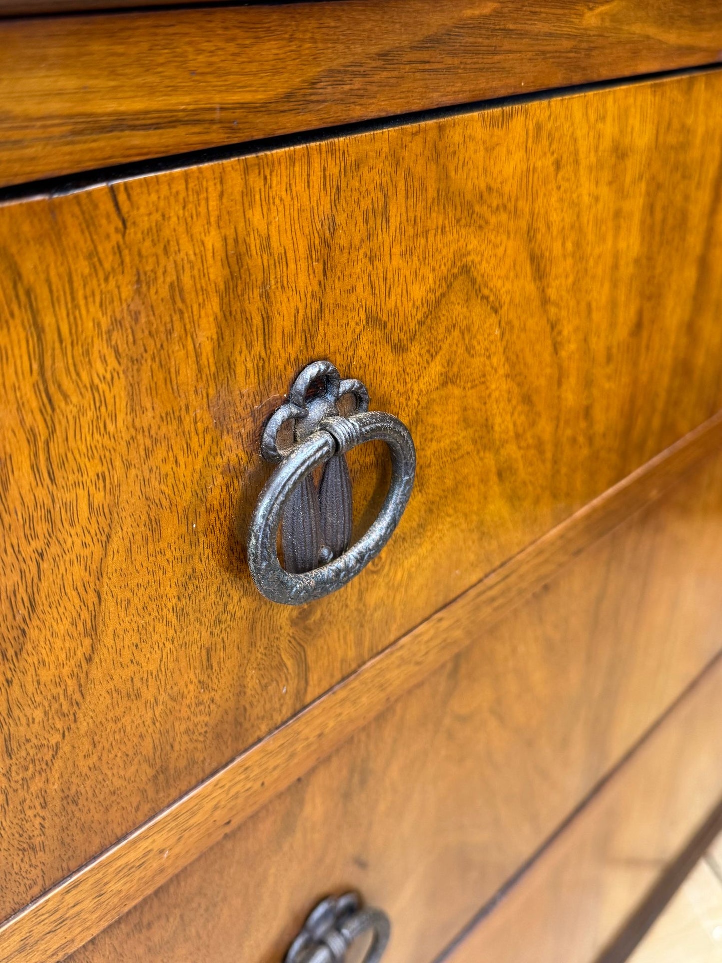 Vintage Walnut Chest Of Drawers / Bedroom Dresser / Dressing Table Storage