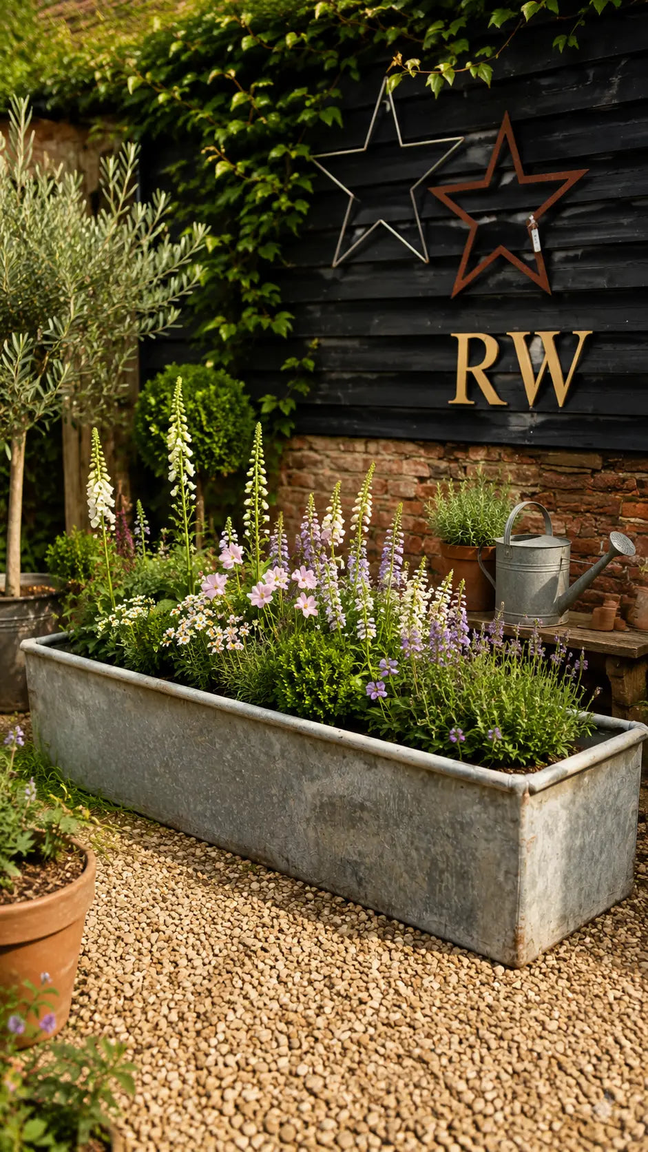 Reclaimed Galvanised Trough Large Planter /  Raised Flower Bed Plant Tree Pot T5