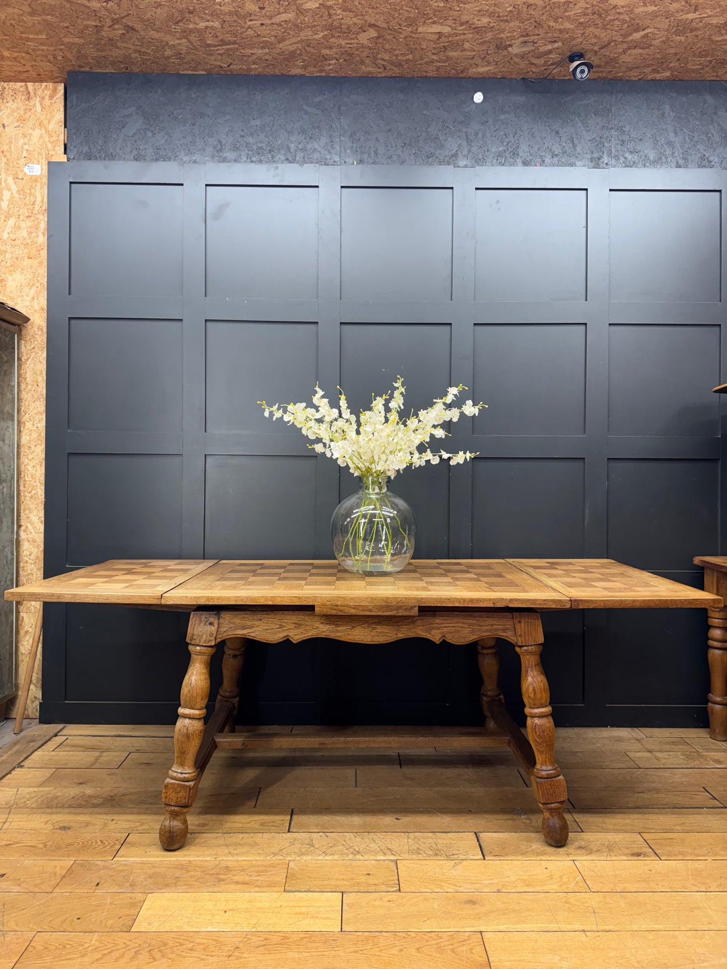 Vintage Blonde Oak Draw Leaf Dining Table Extending Farmhouse Kitchen Table