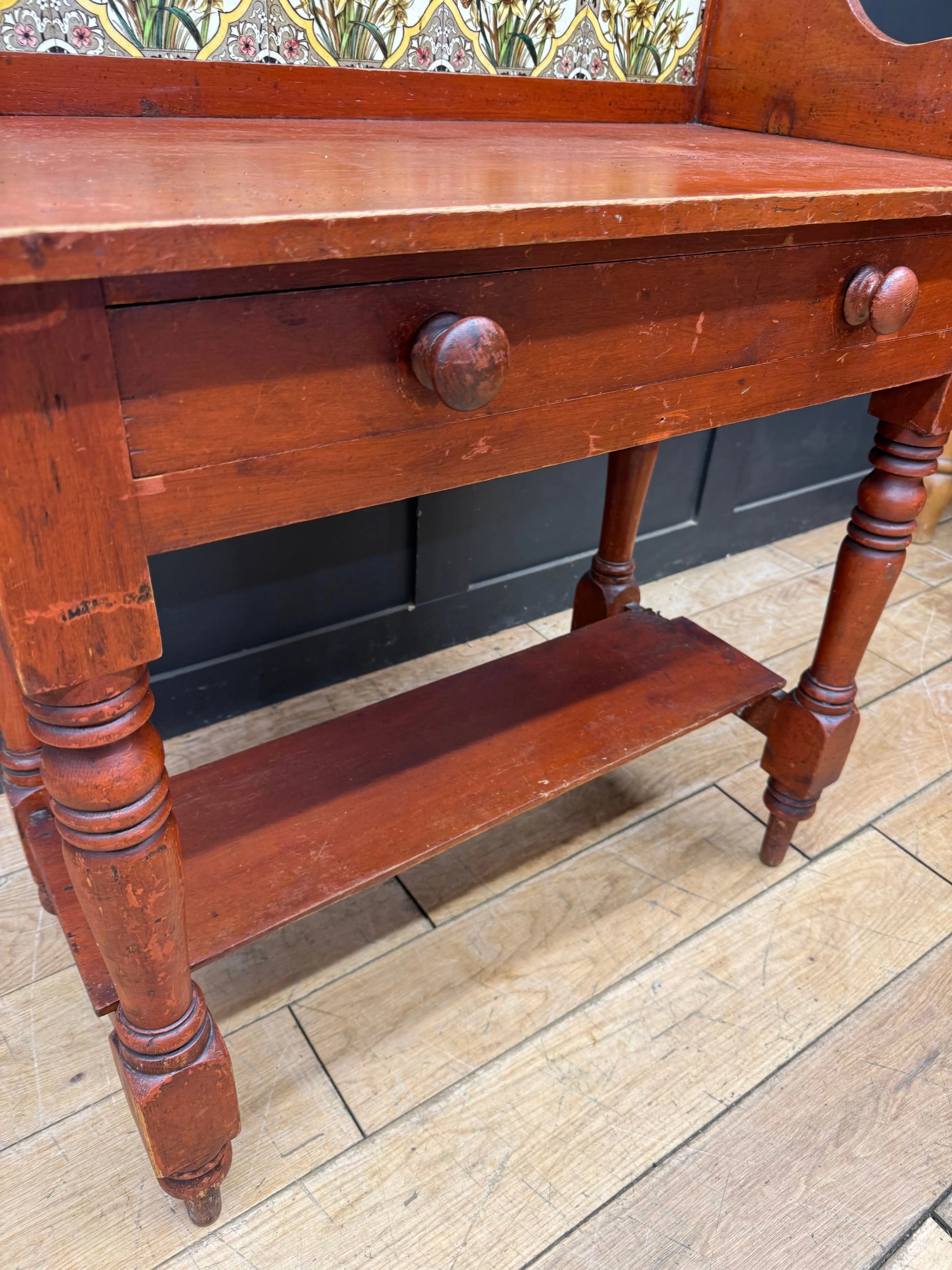 Antique Pine Washstand  Side Table / Dressing Table /Sideboard Desk RUSTIC WAREHOUSE NORFOLK