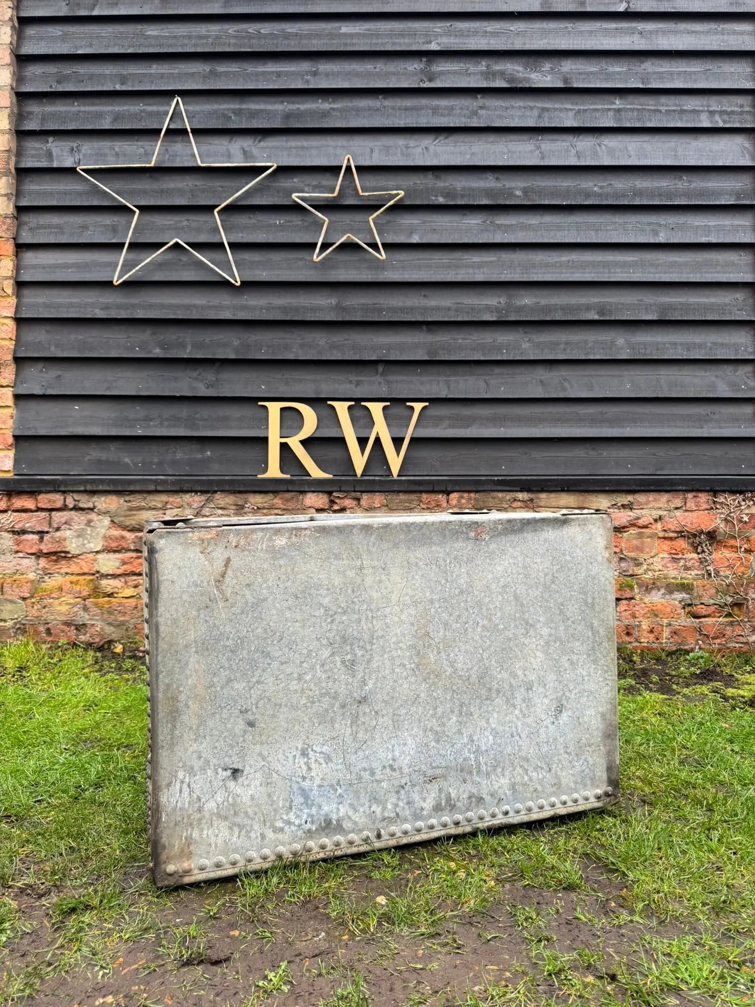Riveted Galvanised Trough Planter /  Raised Flower Bed Plant Olive Tree Pot Z4 RUSTIC WAREHOUSE NORFOLK