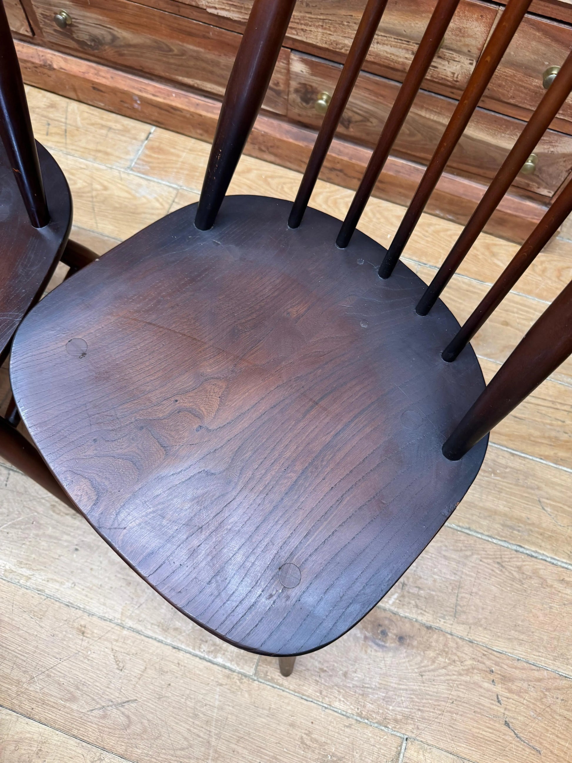 Vintage Ercol Goldsmith 369 Dining Kitchen Chairs Set of 4 Elm Beech Windsor RUSTIC WAREHOUSE NORFOLK