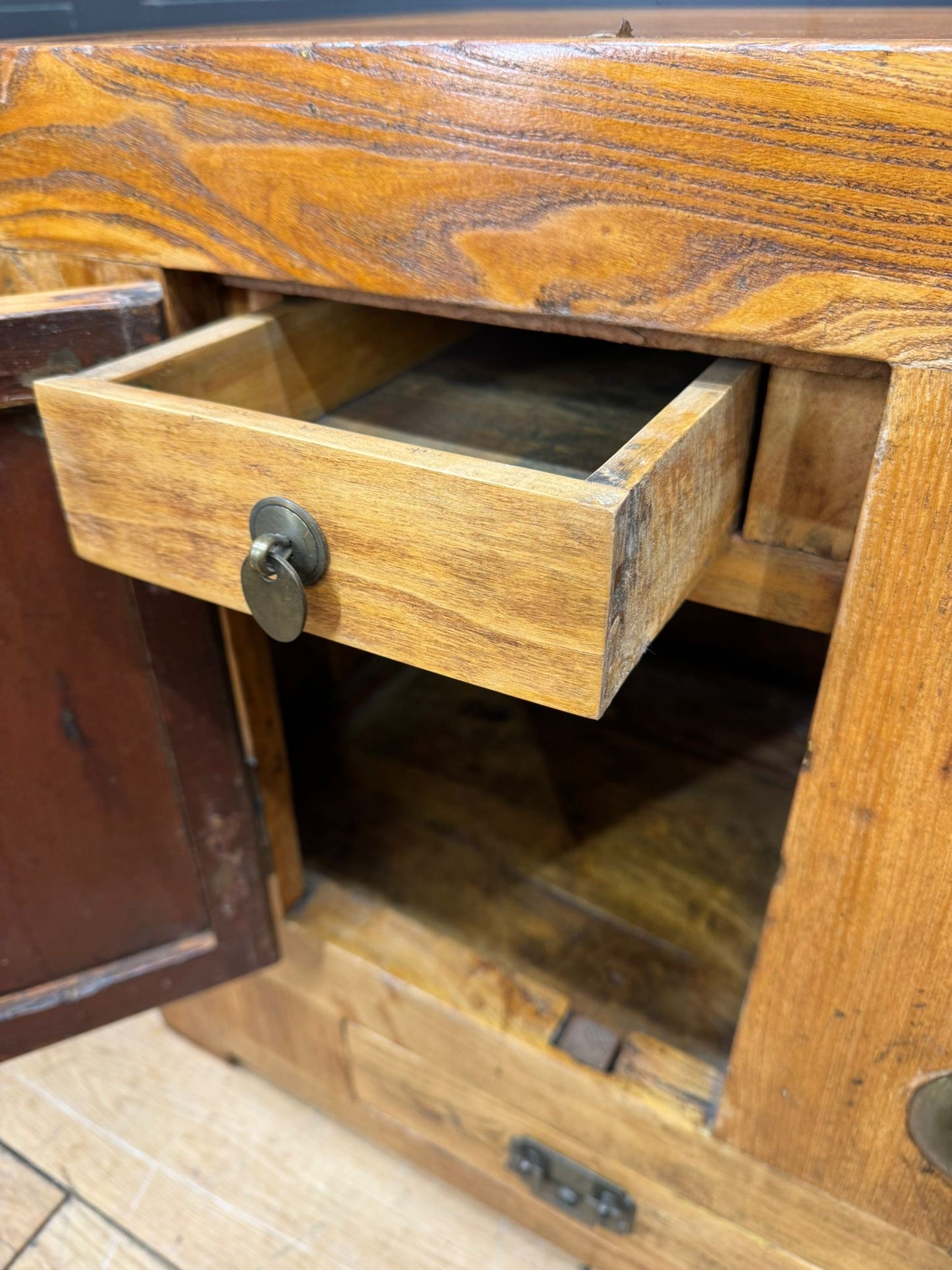 Large Chinese Elm Sideboard Cupboard Console TV Stand